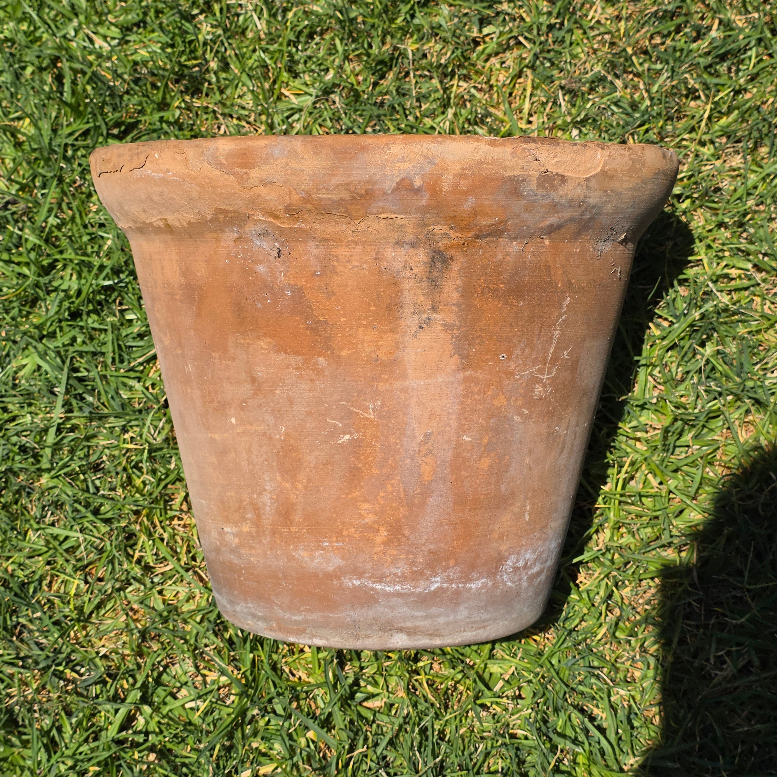 Vintage Large Terracotta Clay Planter Pot Weathered Rustic Shabby Chic Garden