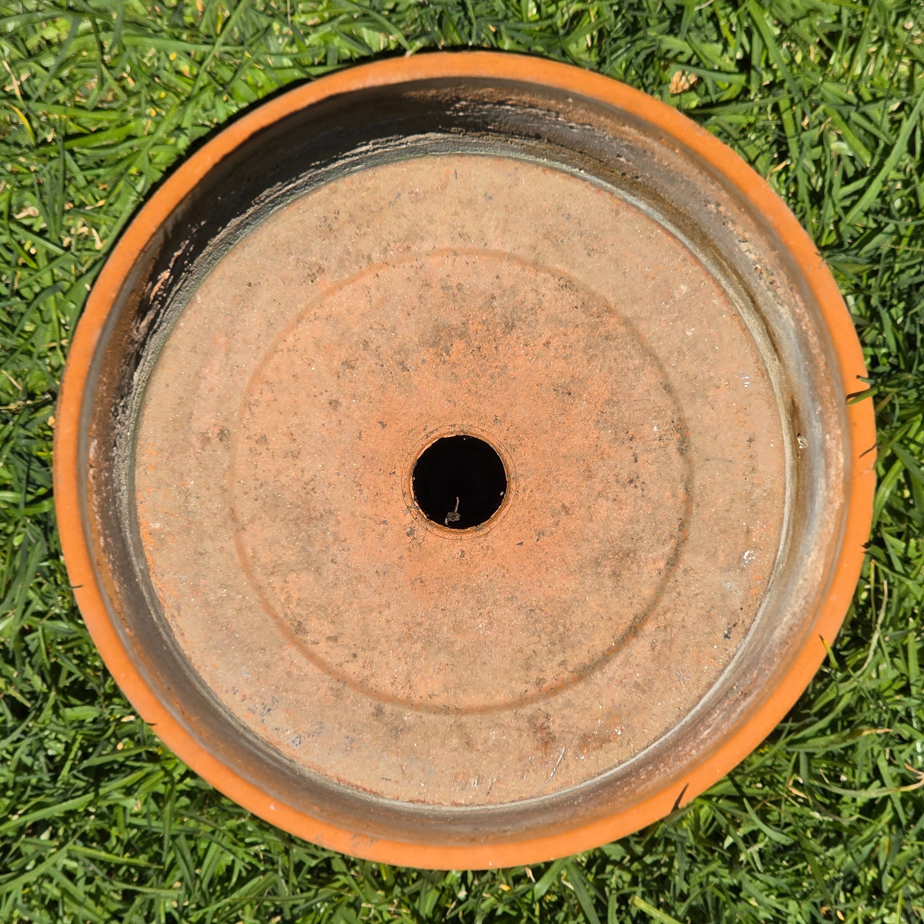 Share Vintage Italian Terracotta Planter Pot Saucer Large EV31 Rustic Shabby Chic