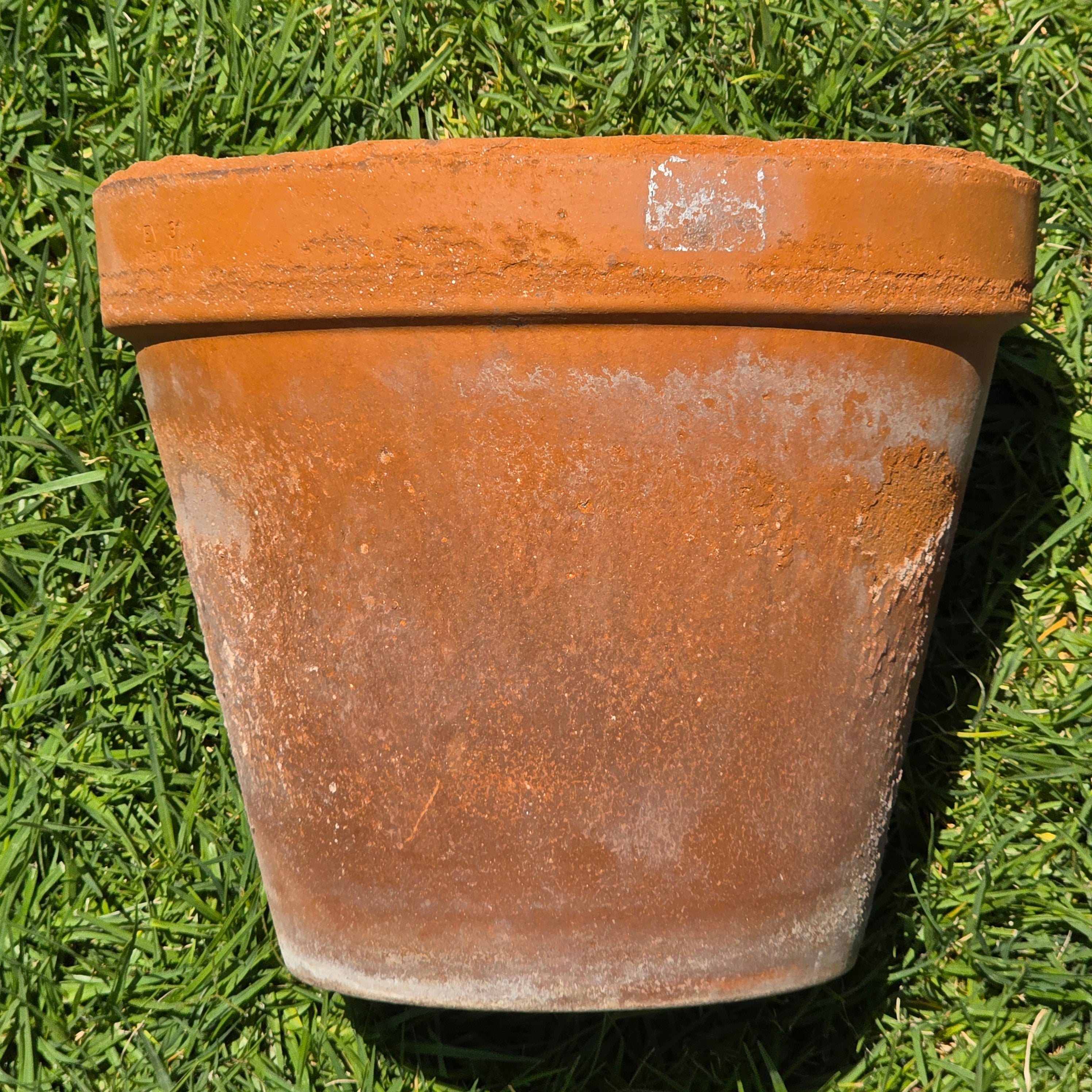 Share Vintage Italian Terracotta Planter Pot Saucer Large EV31 Rustic Shabby Chic