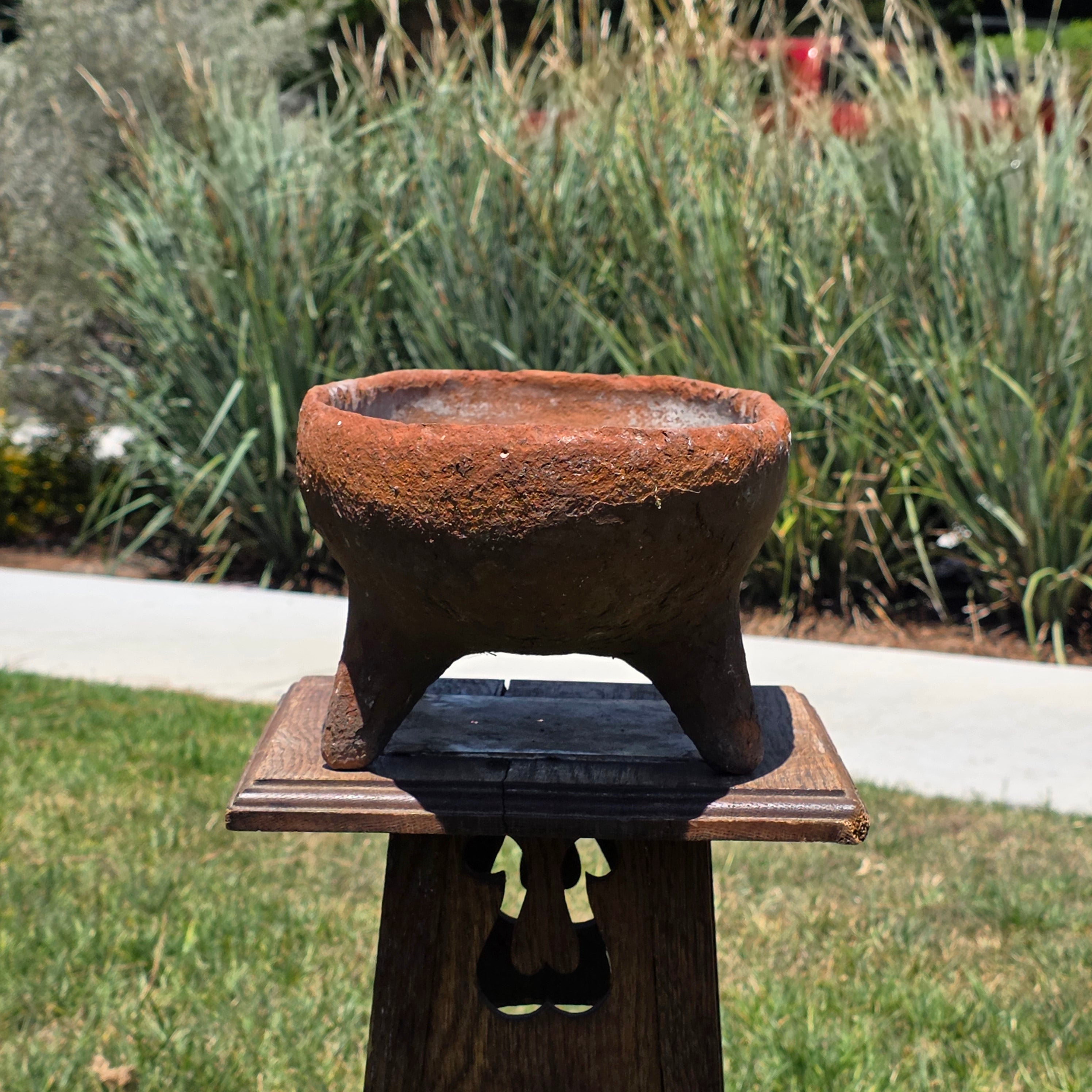 Vintage Rustic Footed Planter Oval Trough Terracotta Clay Succulent Pot 16.5"