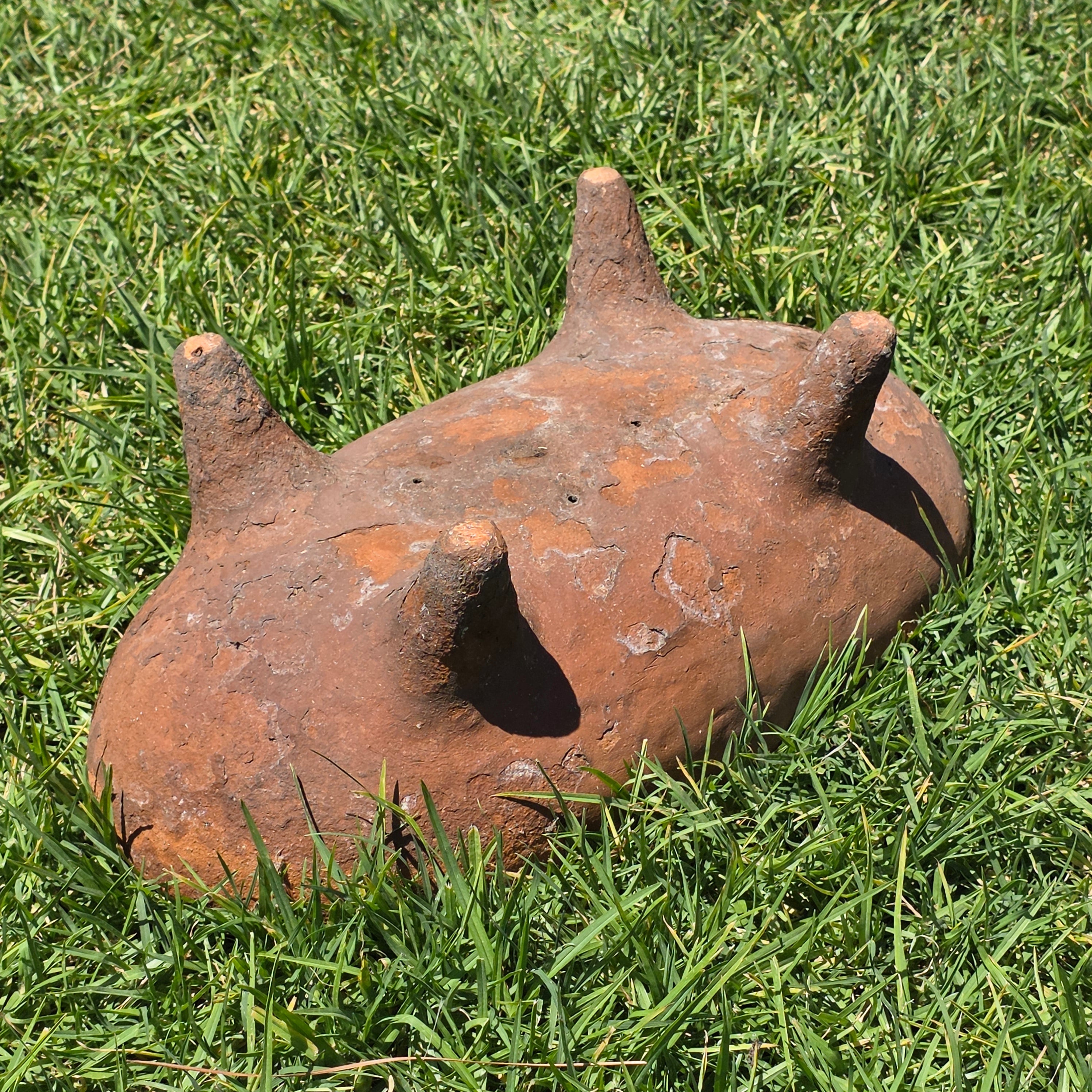 Vintage Rustic Footed Planter Oval Trough Terracotta Clay Succulent Pot 16.5"