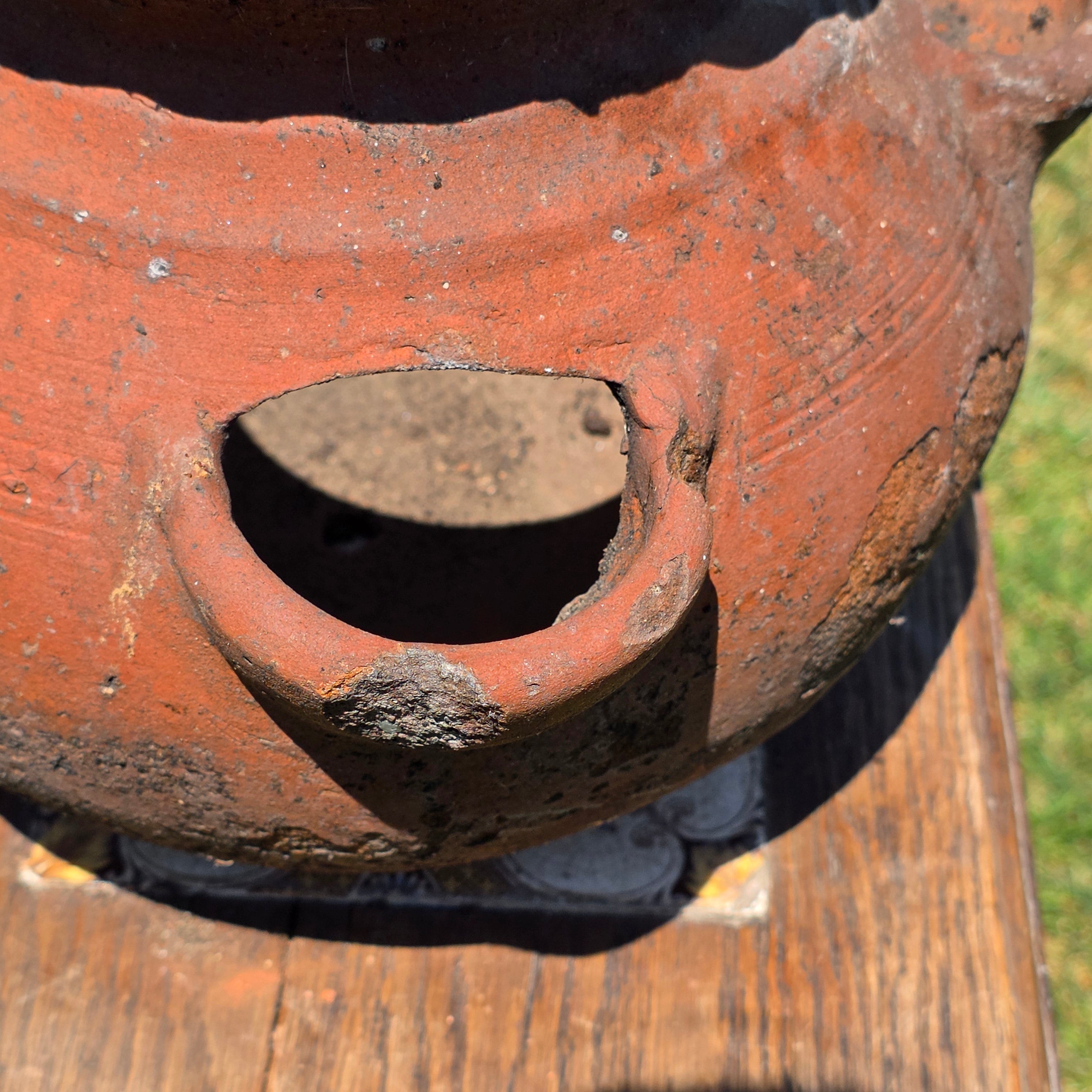 Vintage Terracotta Strawberry Pot Hanging Planter Rustic Clay 4 Pocket 12"