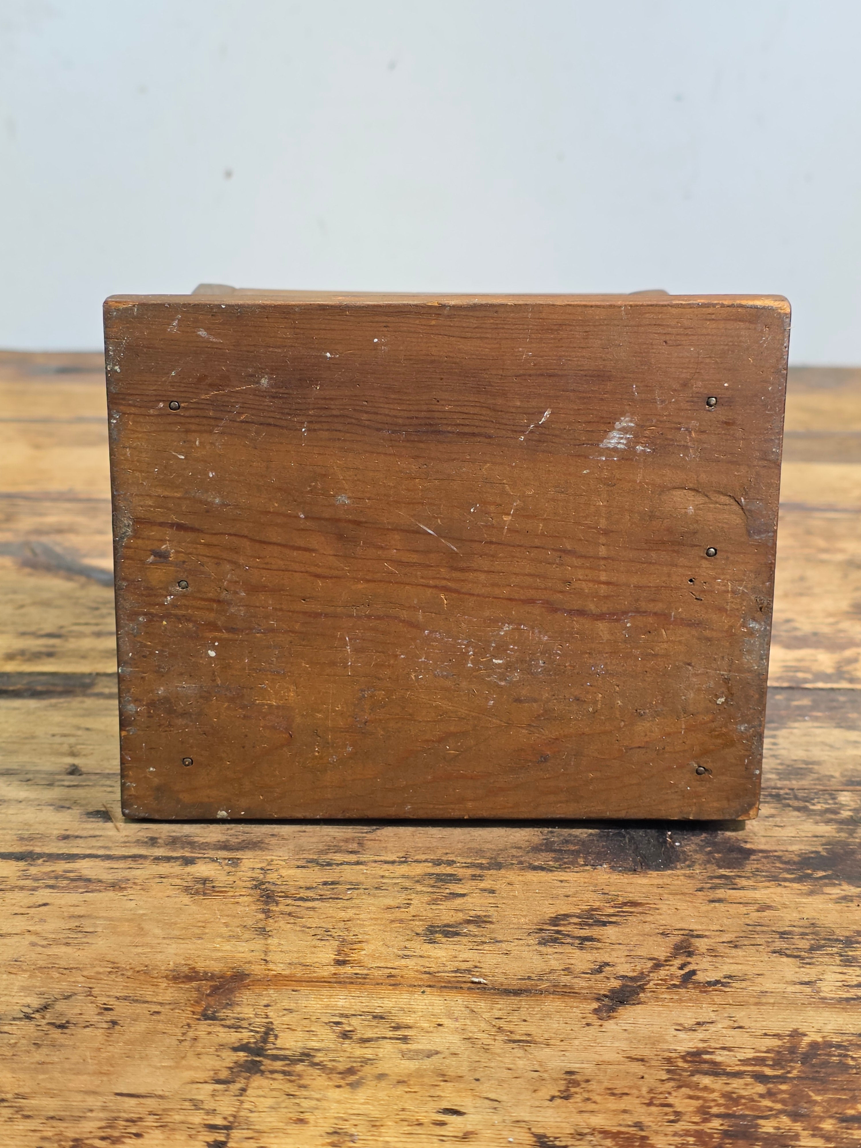 Vintage Wooden Wall Hanging Salt Box Match Safe Primitive Farmhouse Country 70s