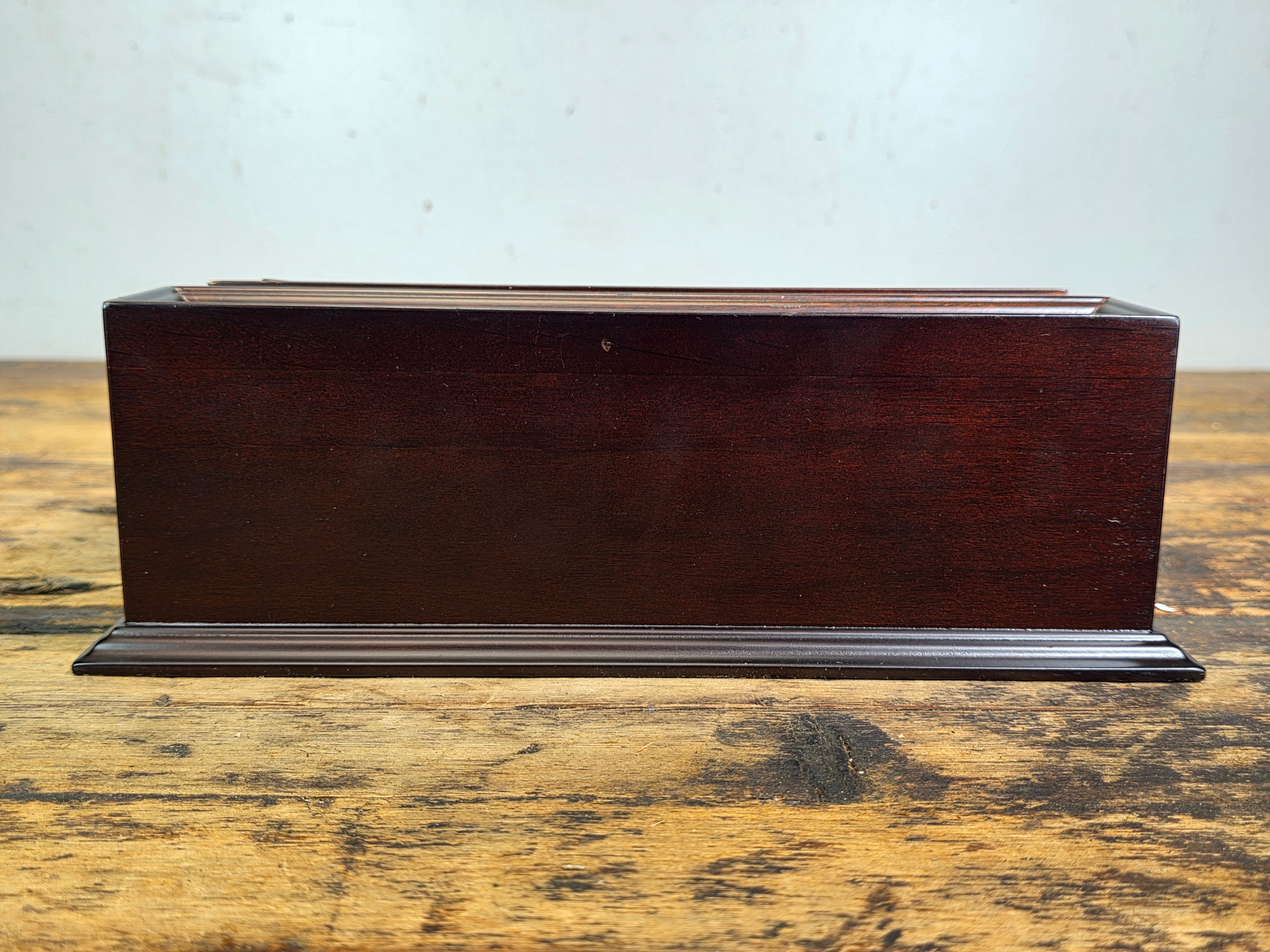 Bombay Company Wood Writing Box Lap Desk Organizer Slant Top Green Faux Leather