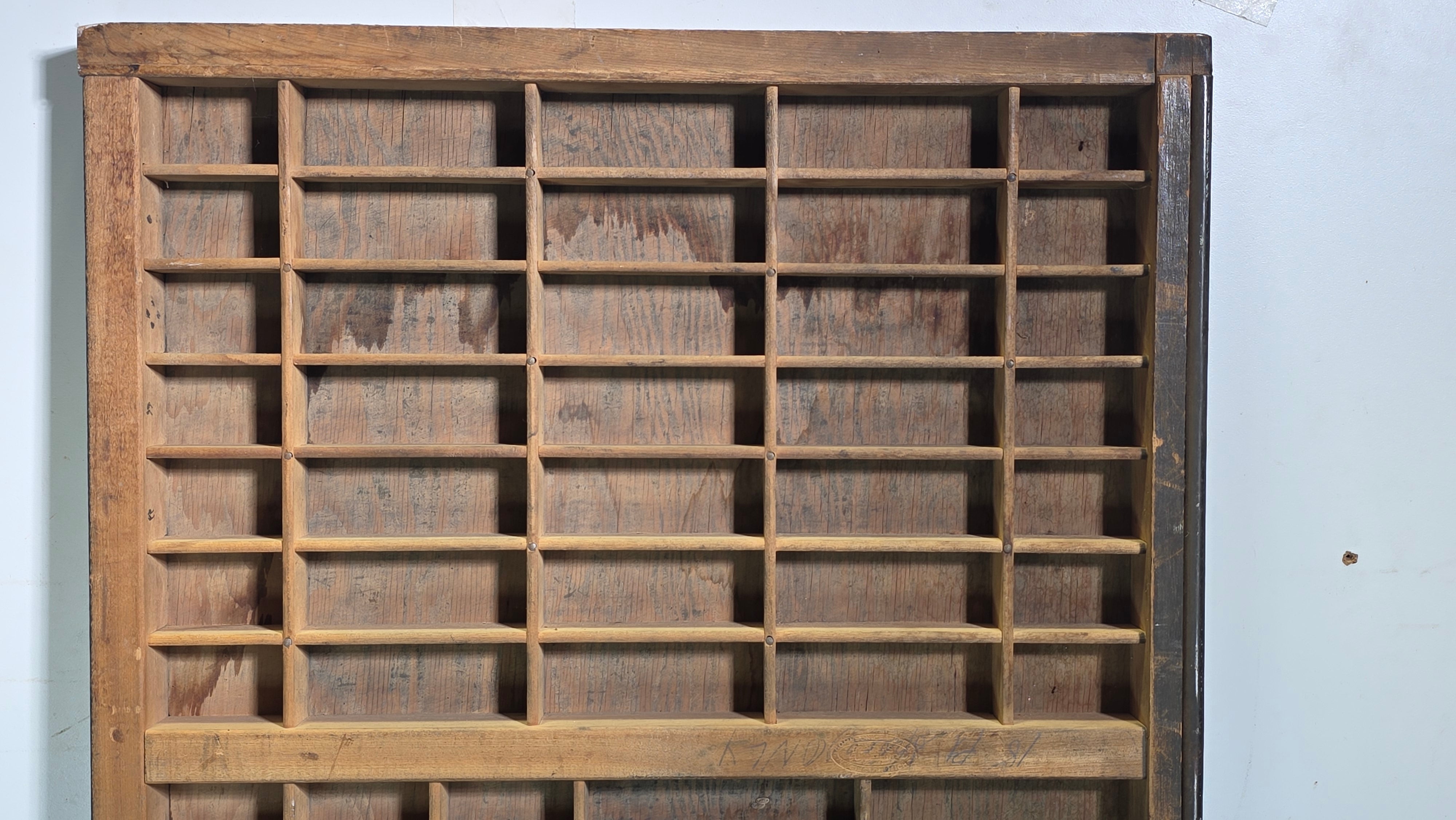 Vintage Thompson Cabinet Co Printer Type Drawer California Job Case Shadow Box
