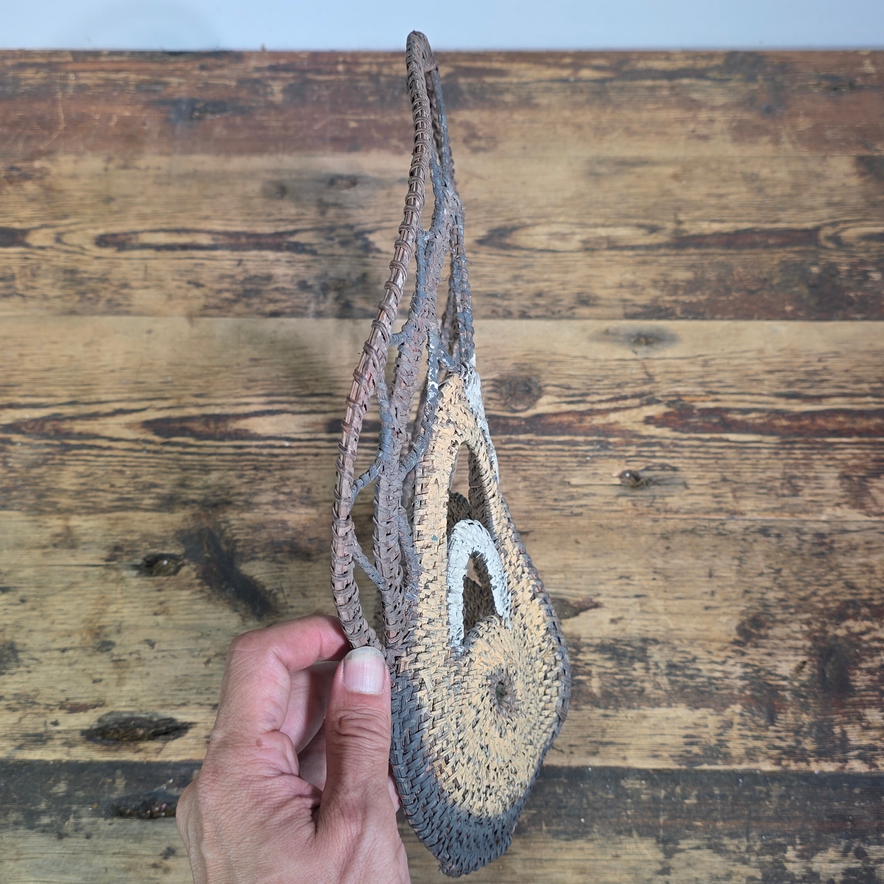 Papua New Guinea Yam Mask Abelam Baba Woven Fiber Vintage Tribal Art Sepik 14"