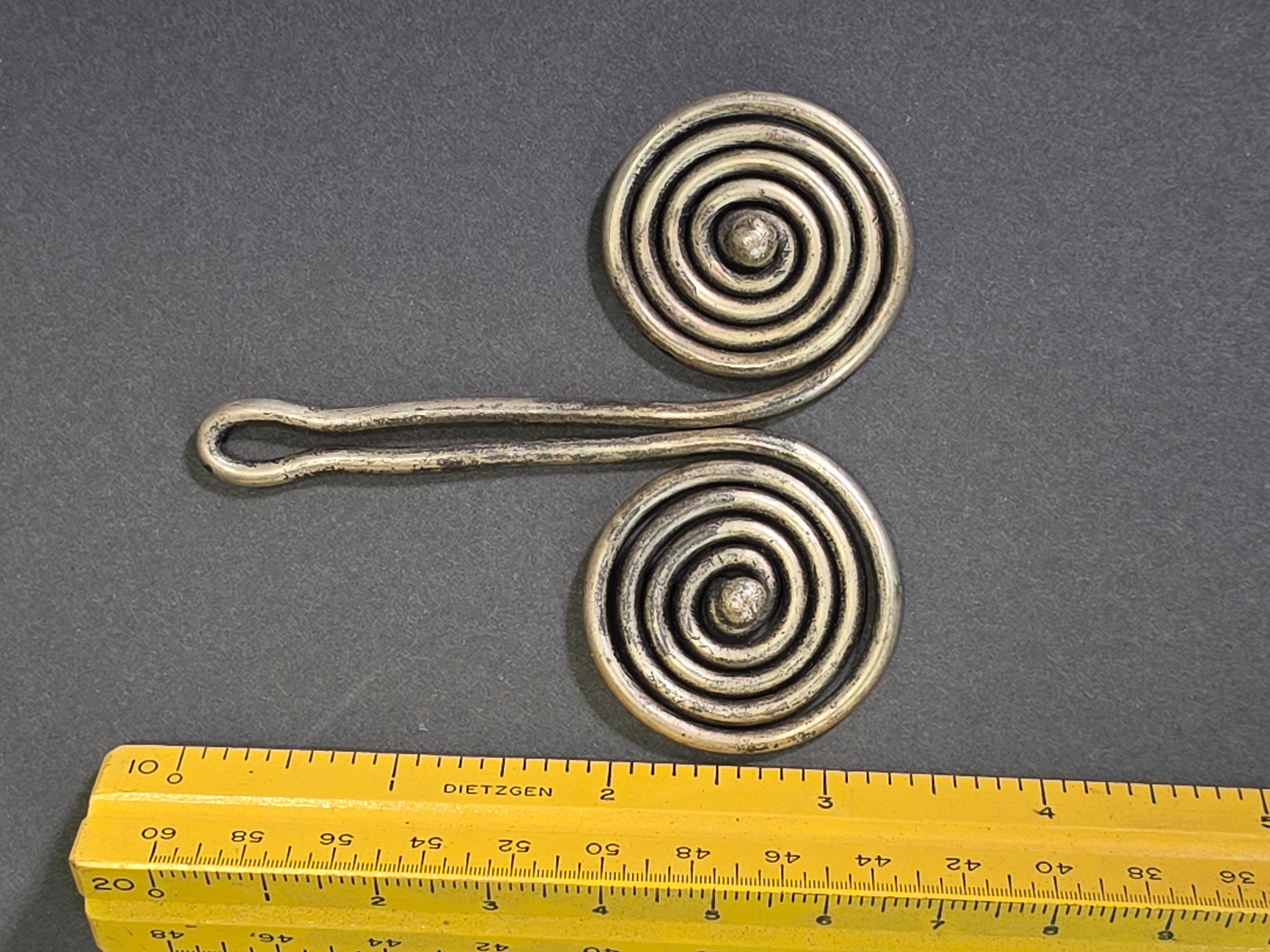 Antique Batak Padung Padung Silver Earring Sumatra Indonesia Tribal Spiral