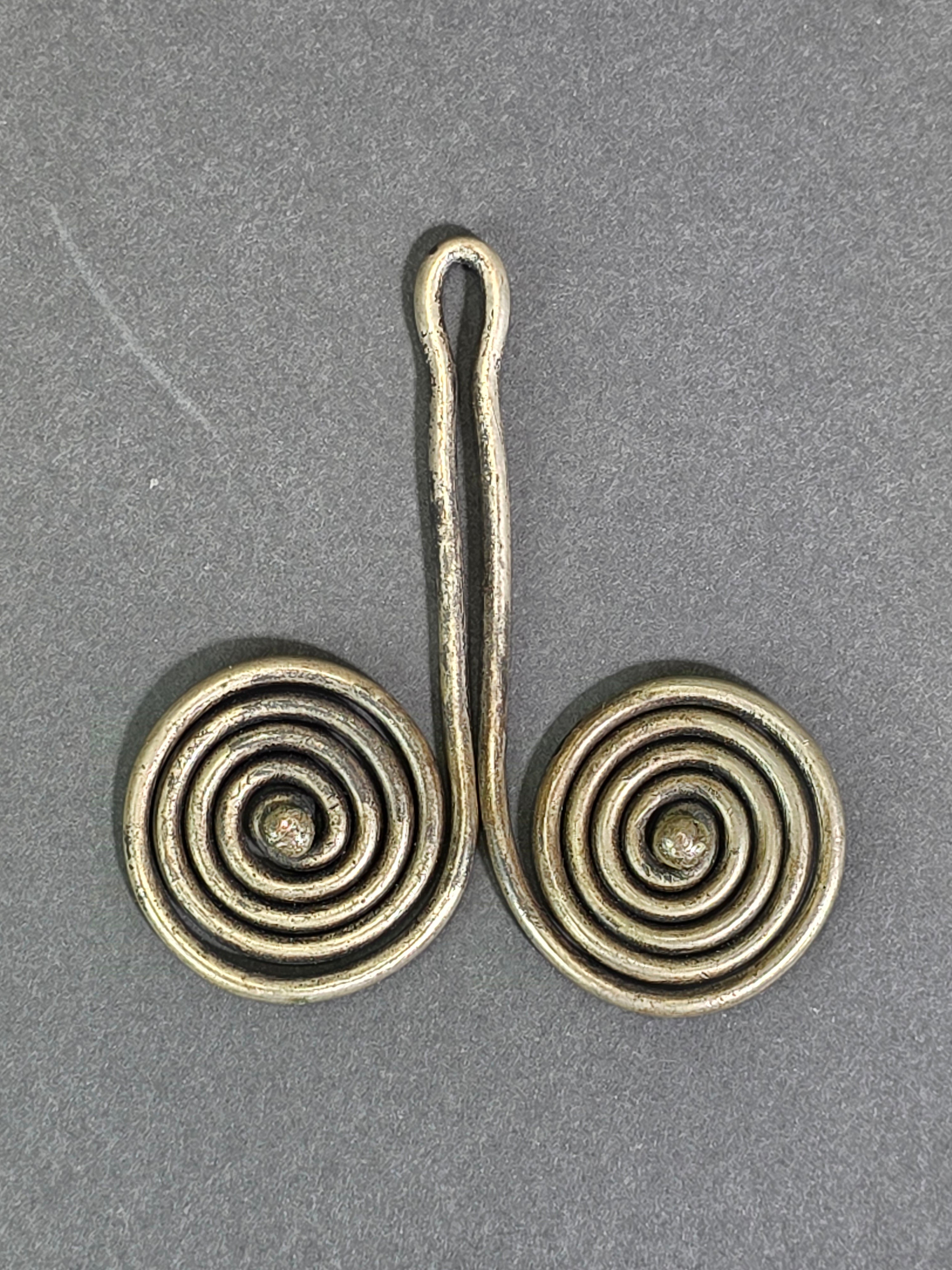 Antique Batak Padung Padung Silver Earring Sumatra Indonesia Tribal Spiral