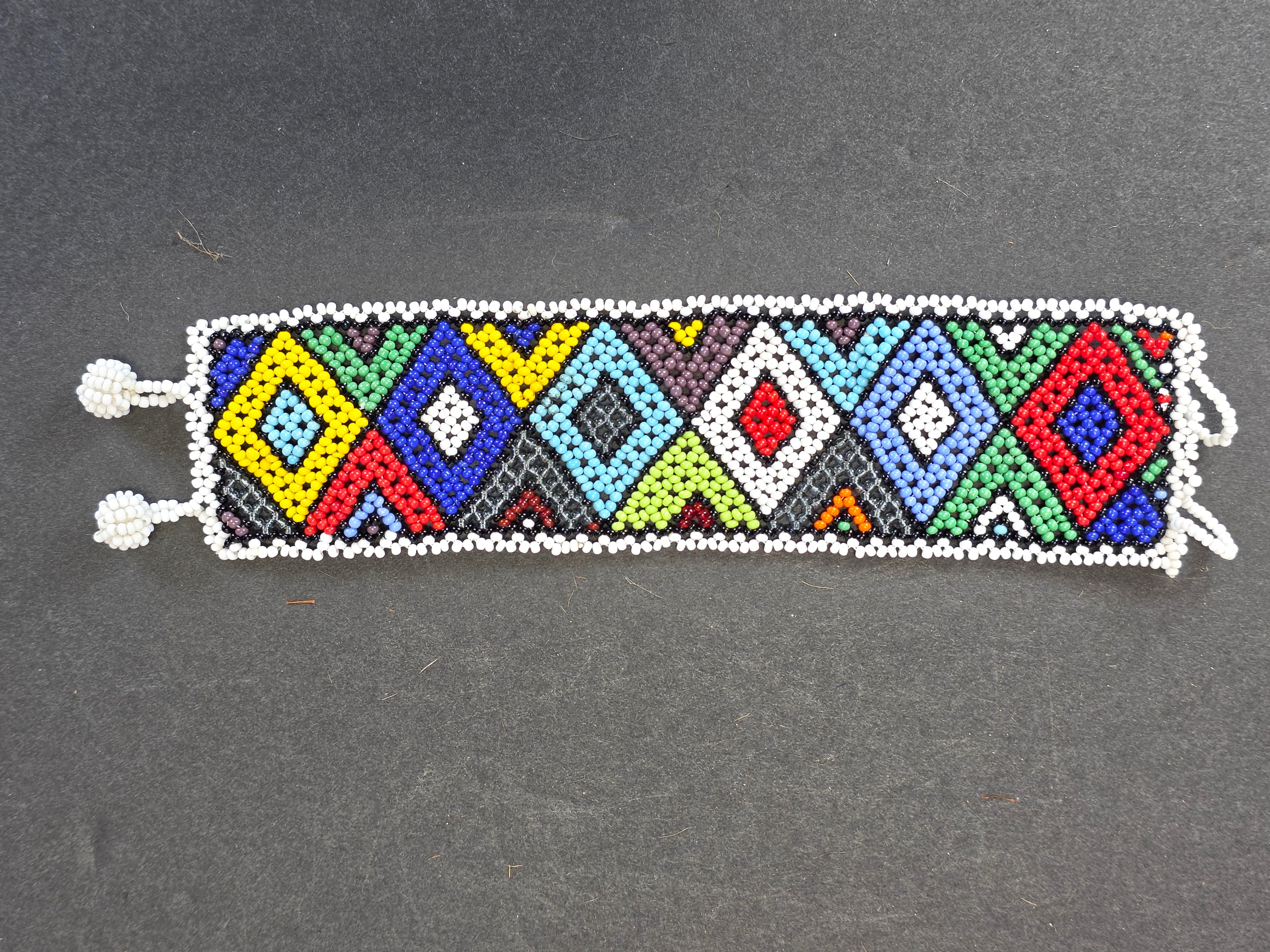 Vintage Zulu Beadwork Jewelry Lot South African Love Letter Necklace Bracelet
