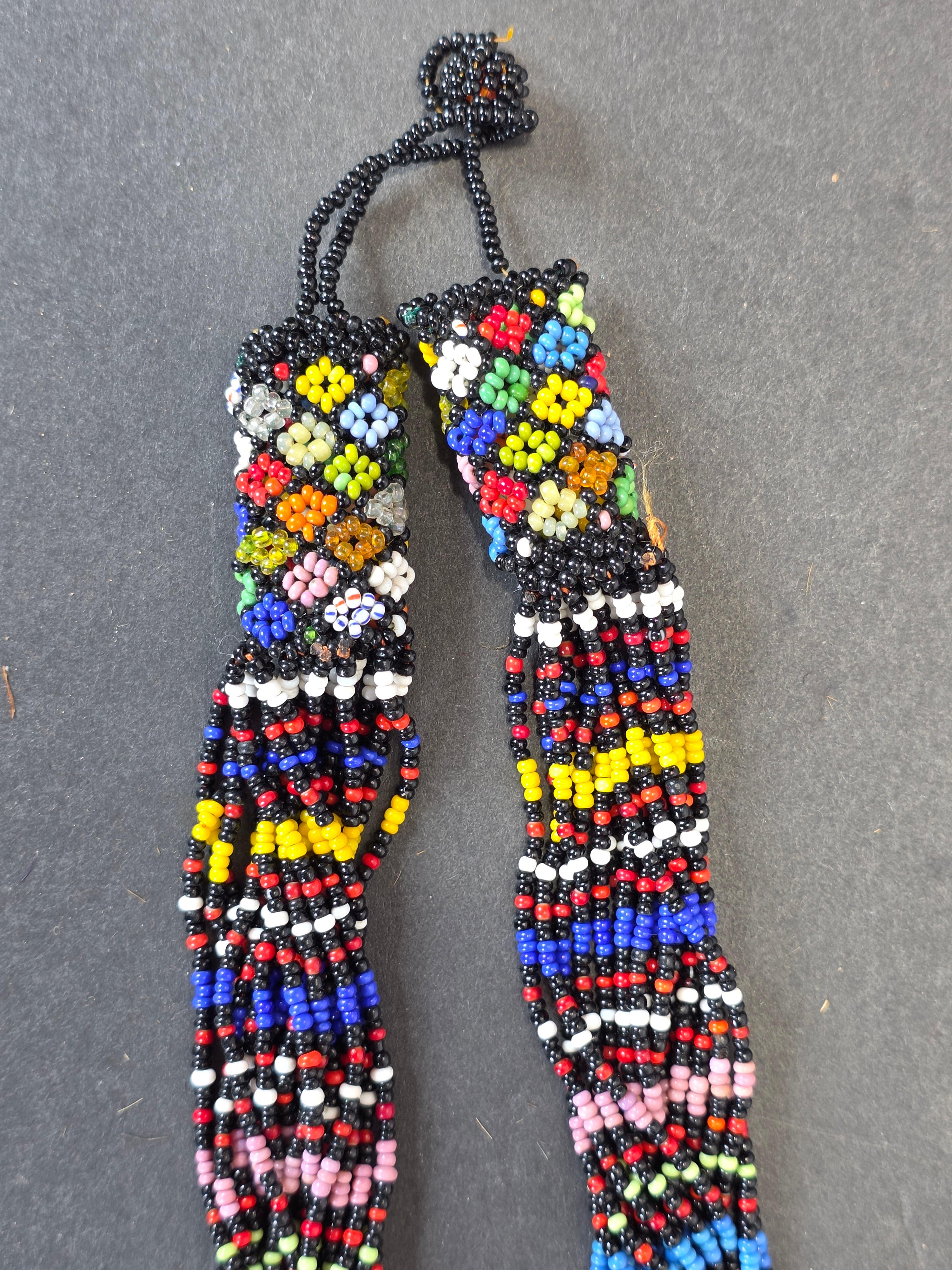 Vintage Zulu Beadwork Jewelry Lot South African Love Letter Necklace Bracelet