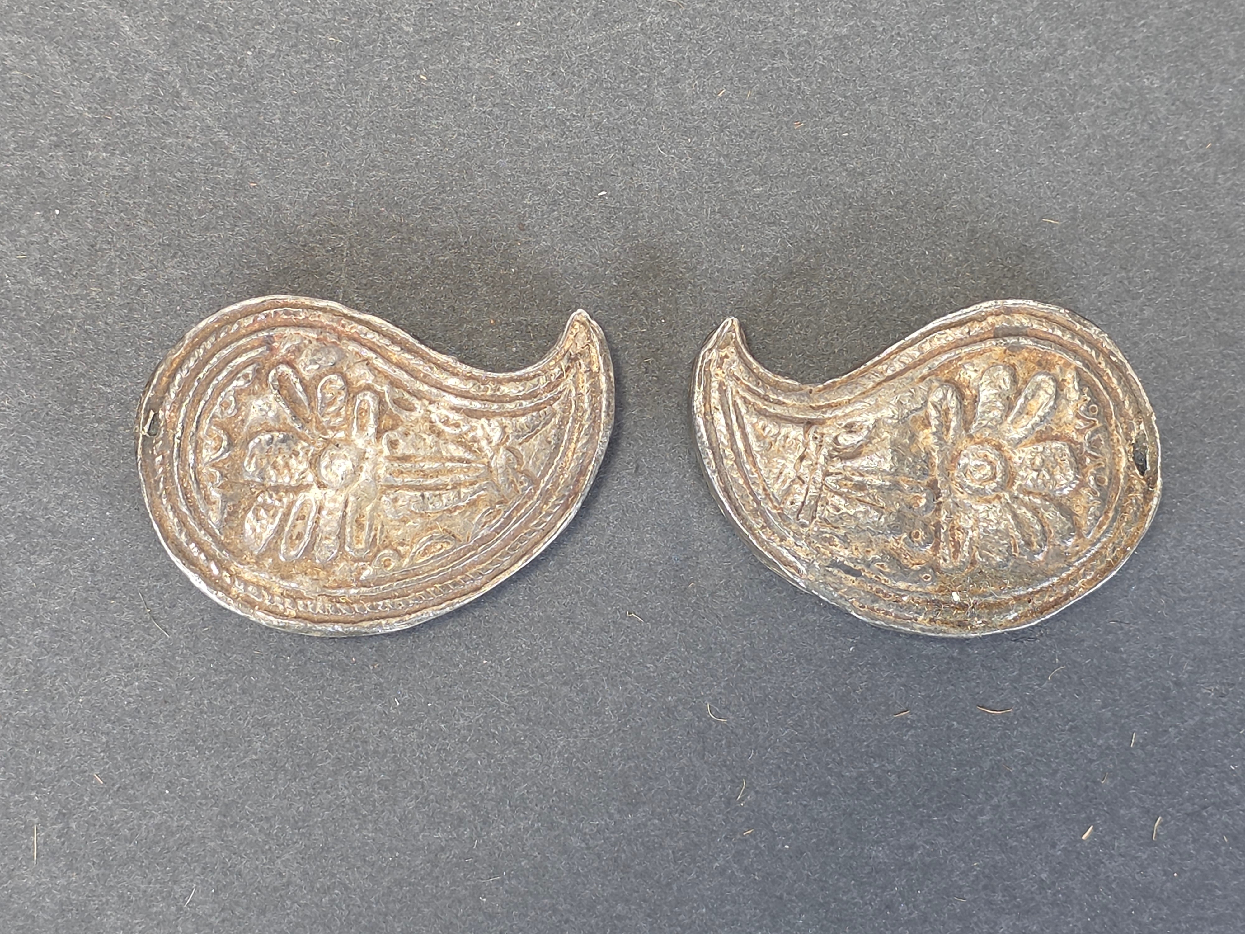Antique Ottoman Kemer Silver Belt Buckle Pafta 2 Pieces Early 20th