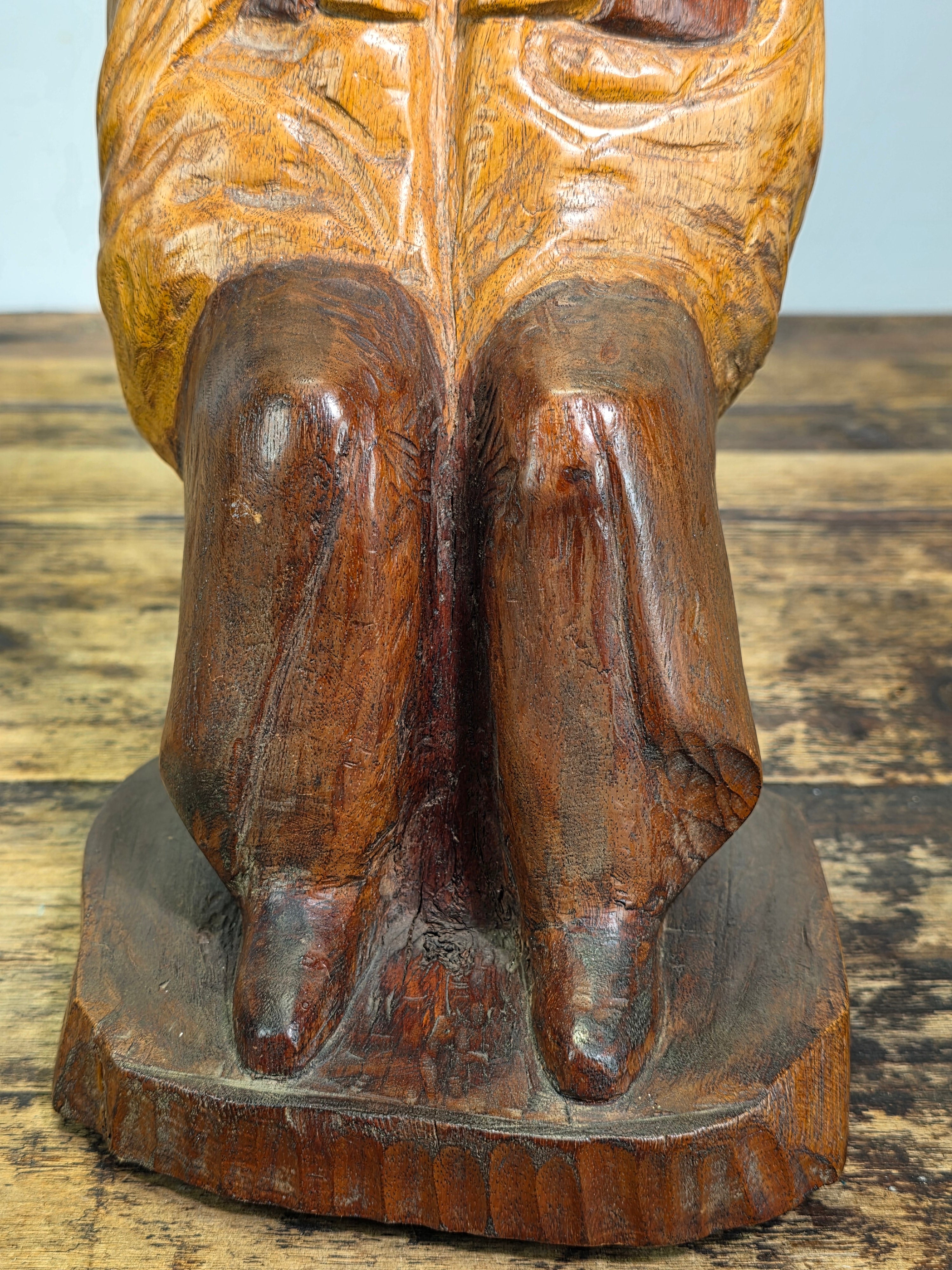 Vtg Hand Carved Wood Moses Rabbi Statue Signed Lipe Hebrew Jewish Judaica 15"