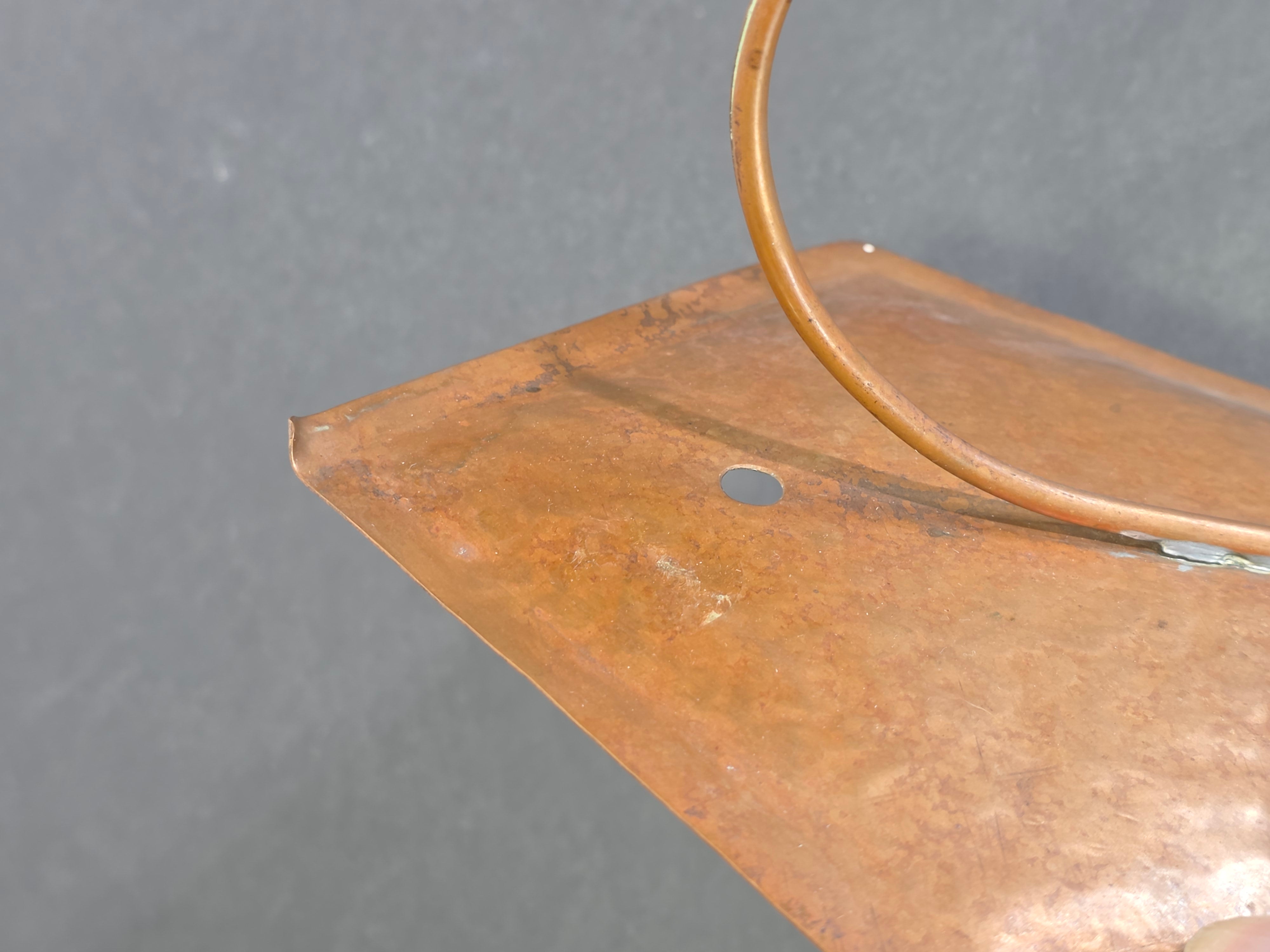 Vintage Hammered Copper Diamond Wall Hook Antique Arts Crafts Style Sconce