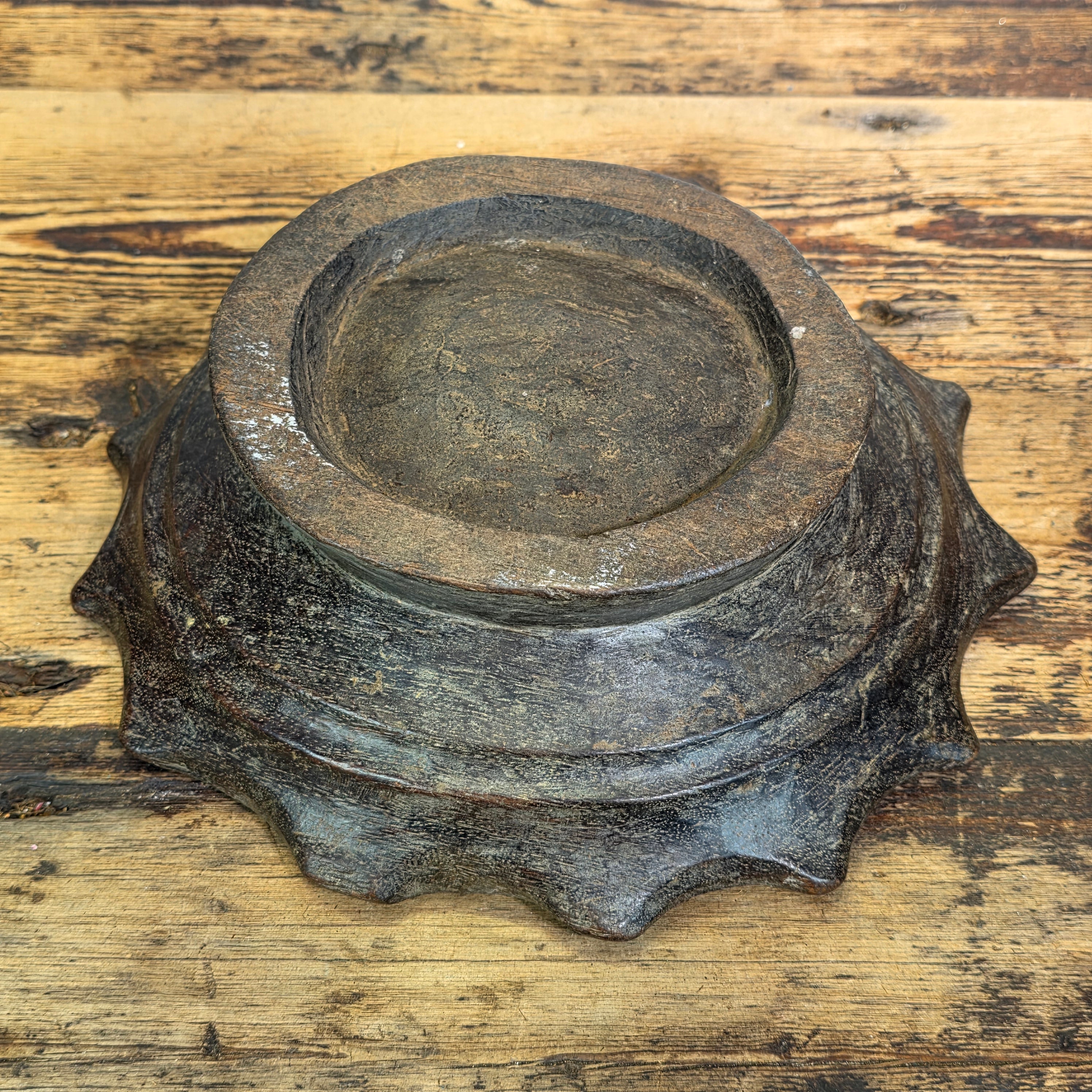 Antique Ifugao Duyu Wooden Bowl Philippines Ritual Hand Carved Primitive