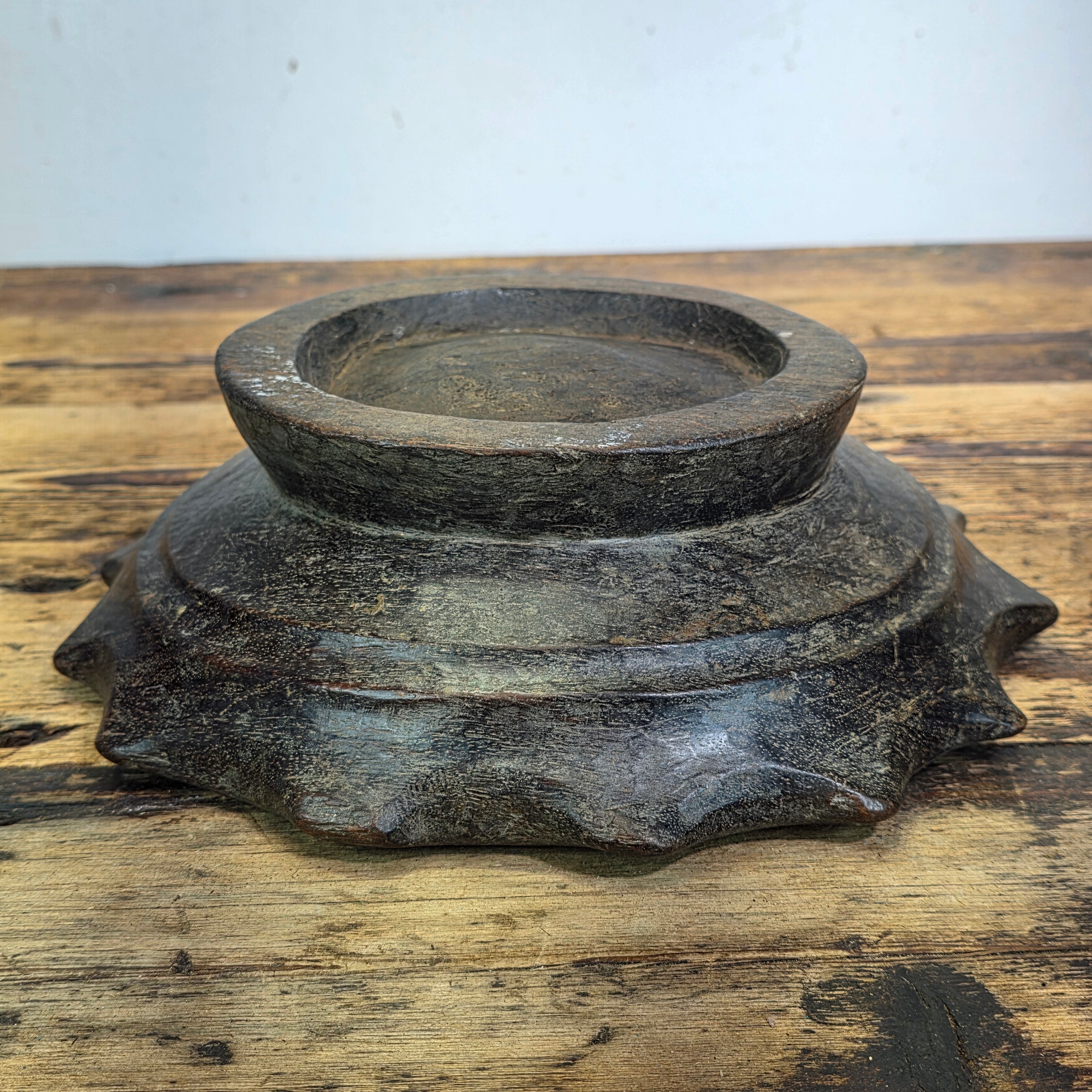 Antique Ifugao Duyu Wooden Bowl Philippines Ritual Hand Carved Primitive