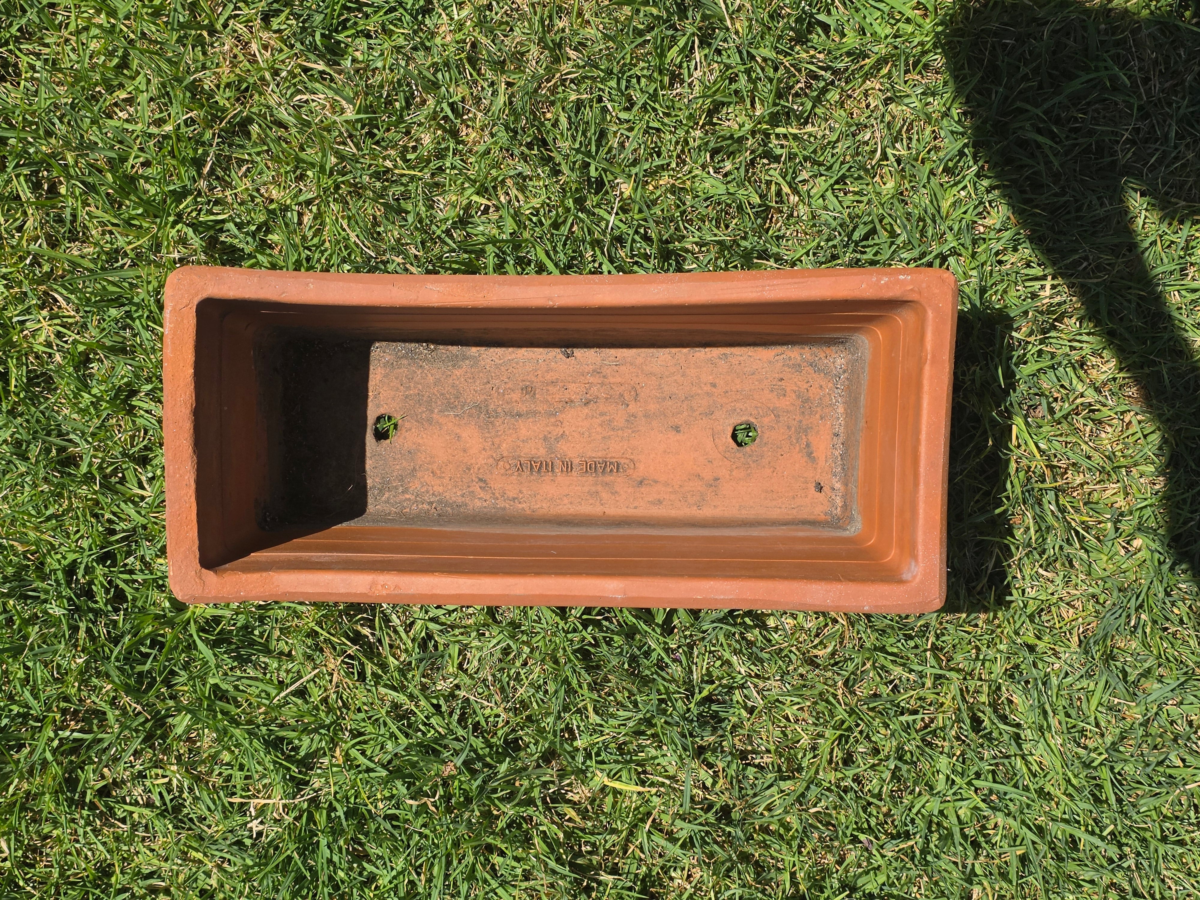 Vintage Italian Terracotta Planter Box Acanthus Leaf Relief Window Trough 18"