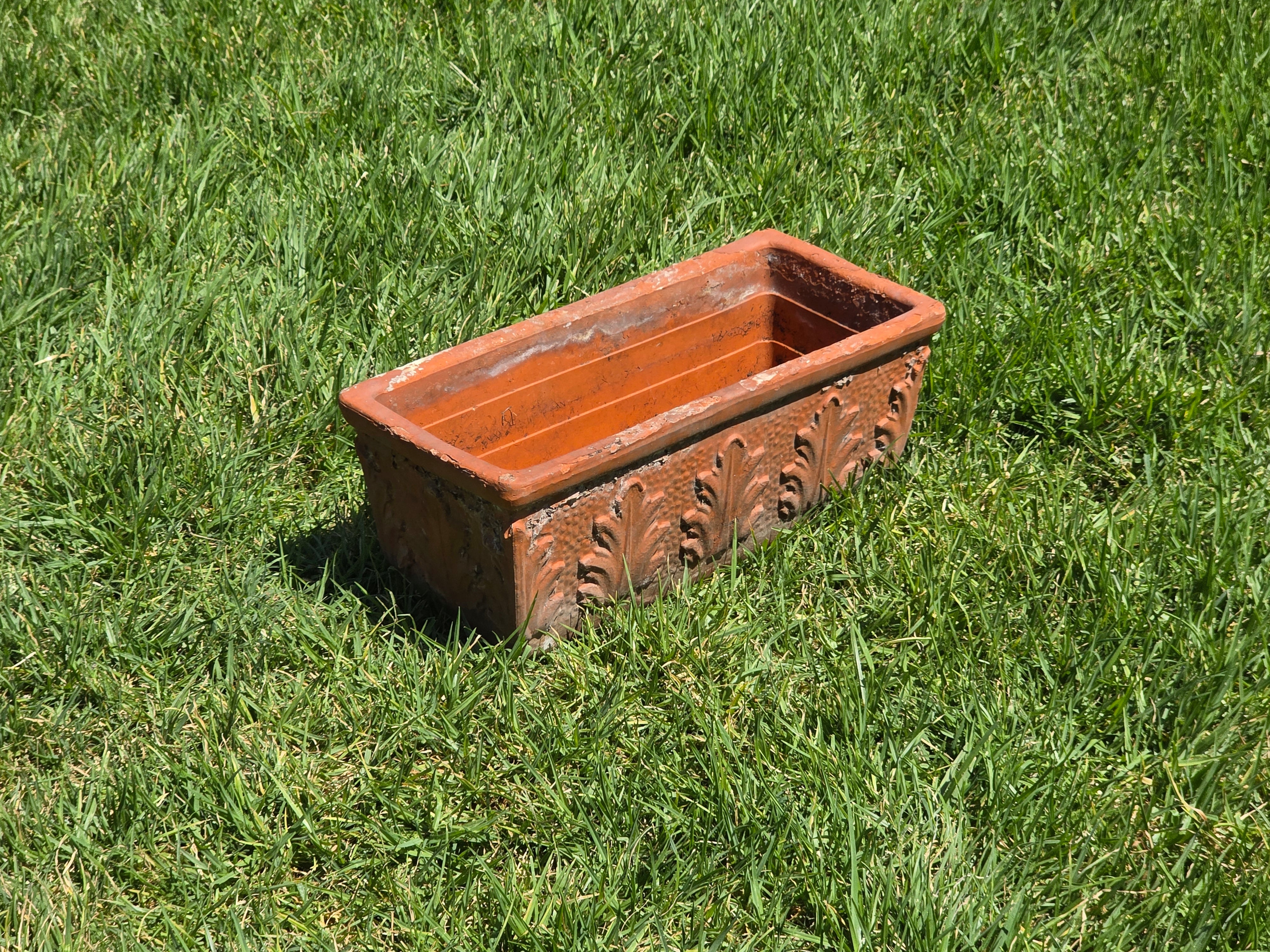 Vintage Vaserie Trevigiane Terracotta Planter Box Italian Acanthus Flower Pot 18"