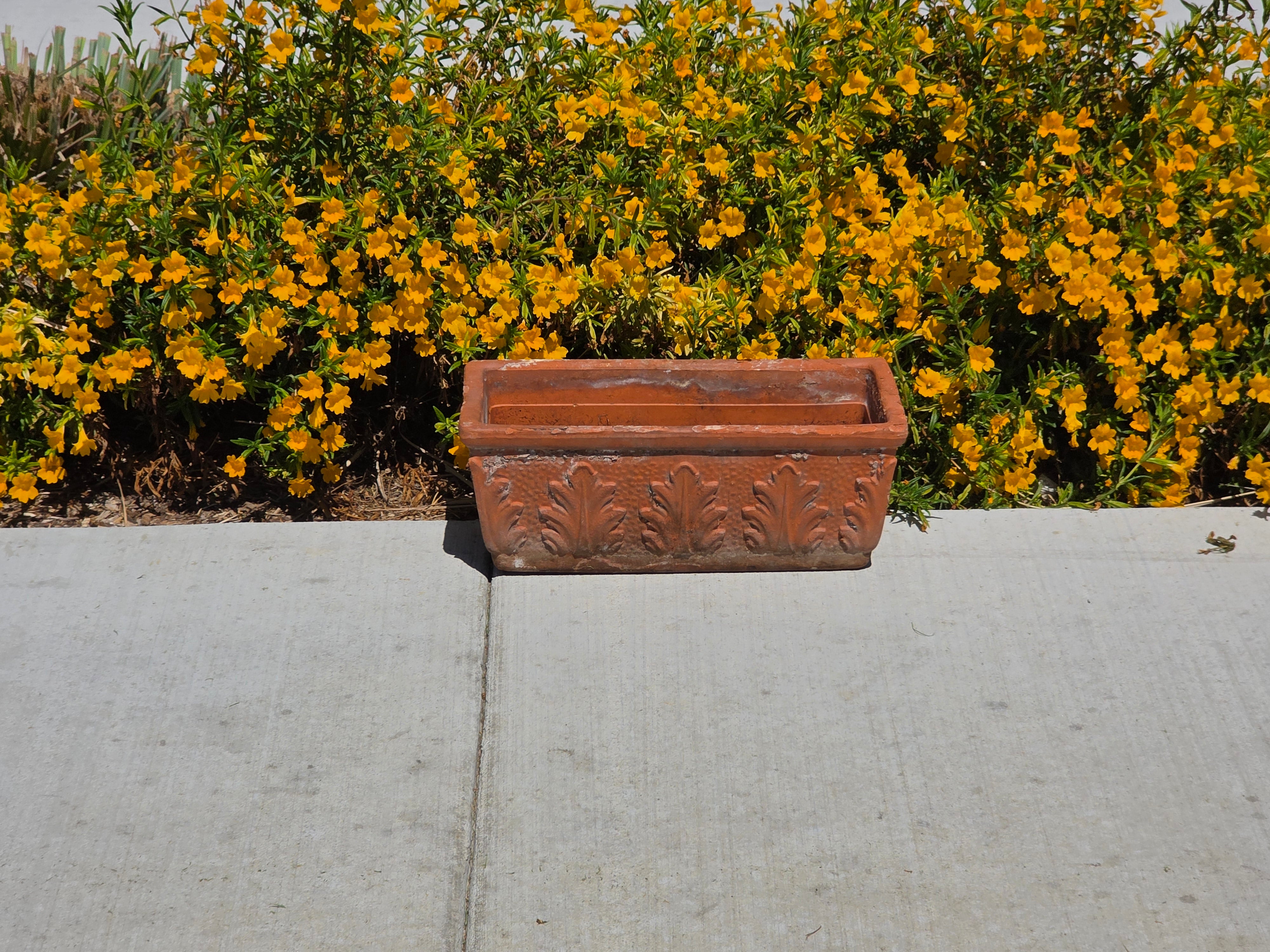 Vintage Vaserie Trevigiane Terracotta Planter Box Italian Acanthus Flower Pot 18"