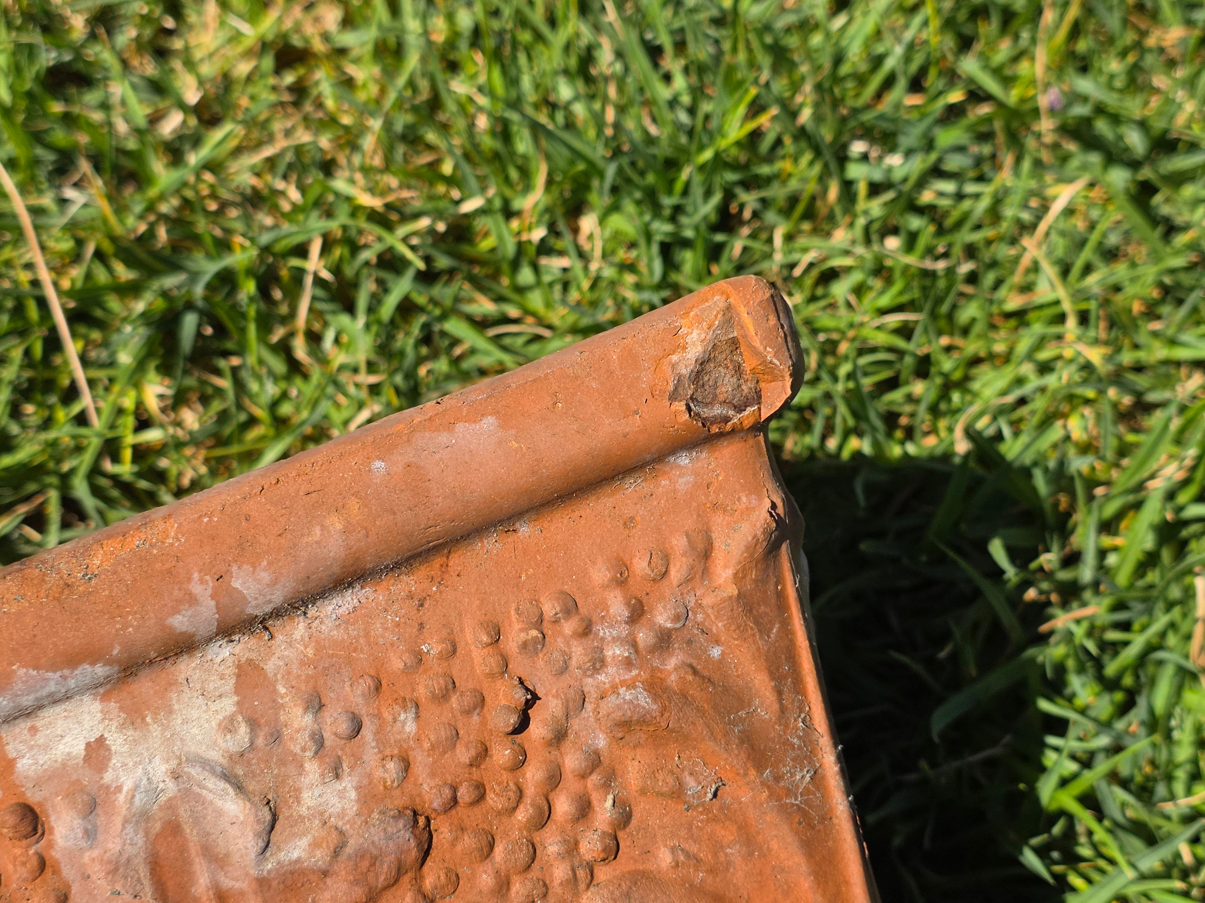 Vintage Italian Terracotta Planter Box Acanthus Leaf Relief Window Trough 16"