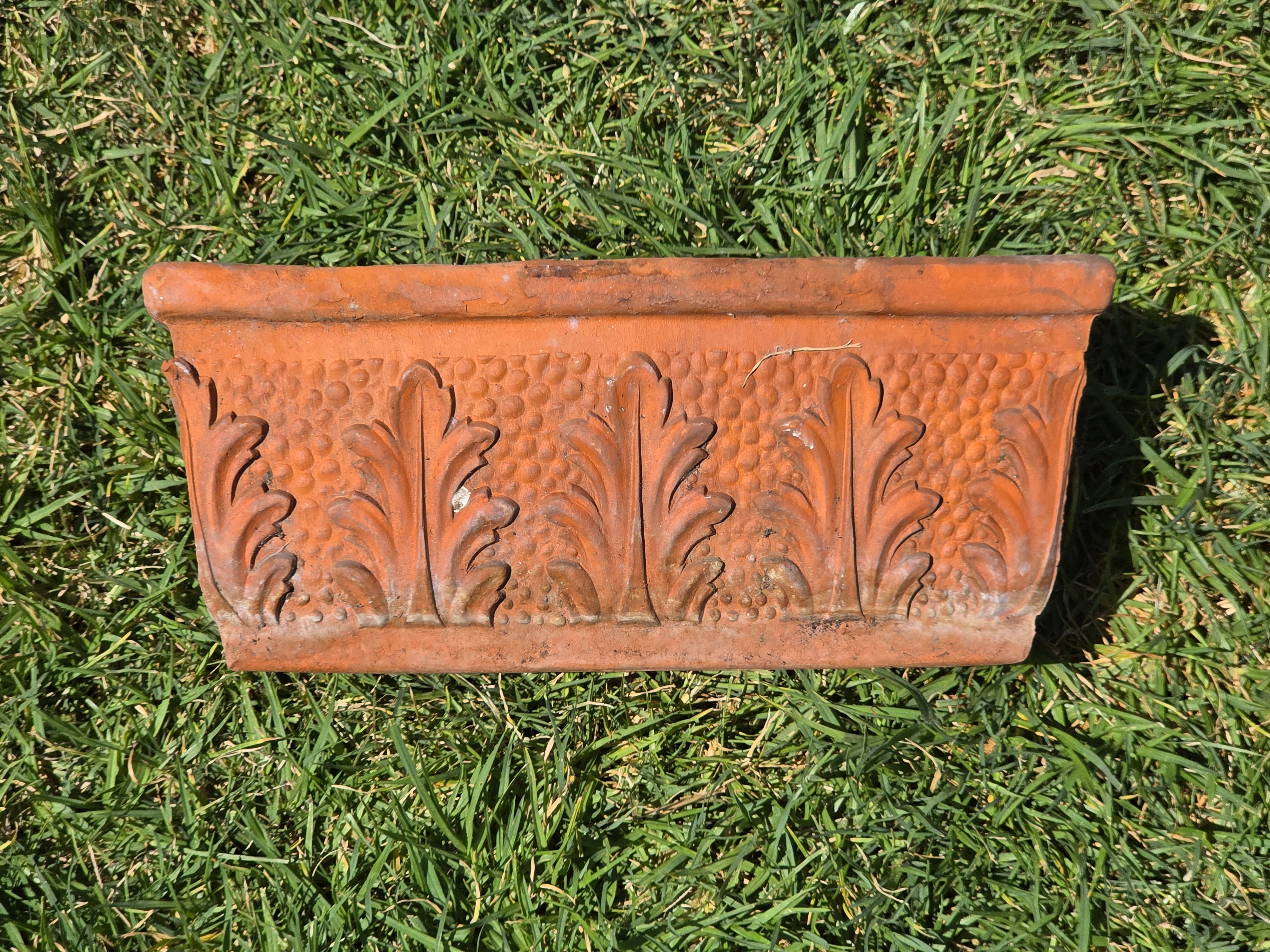 Vintage Vaserie Trevigiane 37 Terracotta Planter Italian Acanthus Box Pot 14"