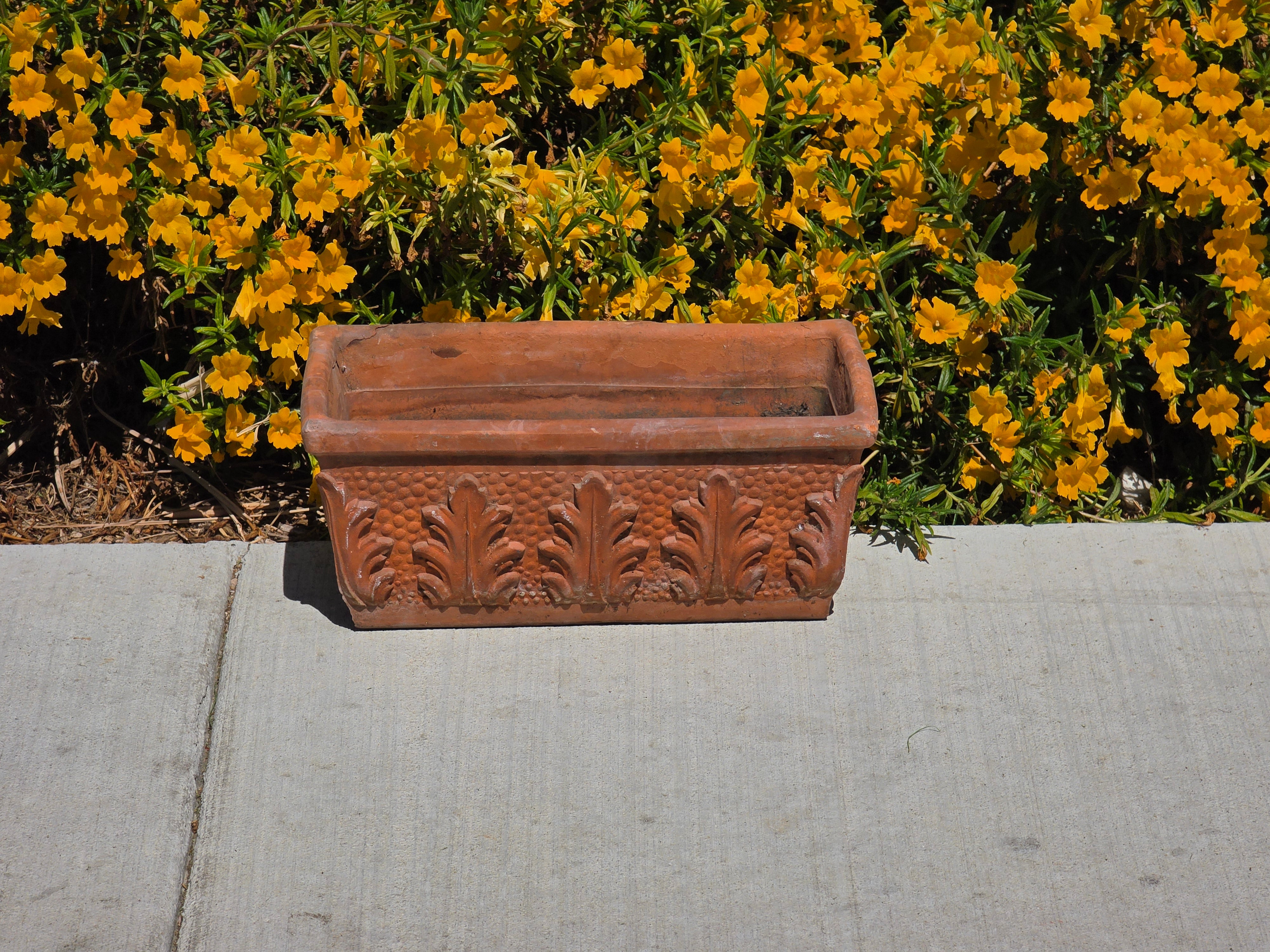 Vintage Vaserie Trevigiane 37 Terracotta Planter Italian Acanthus Box Pot 14"