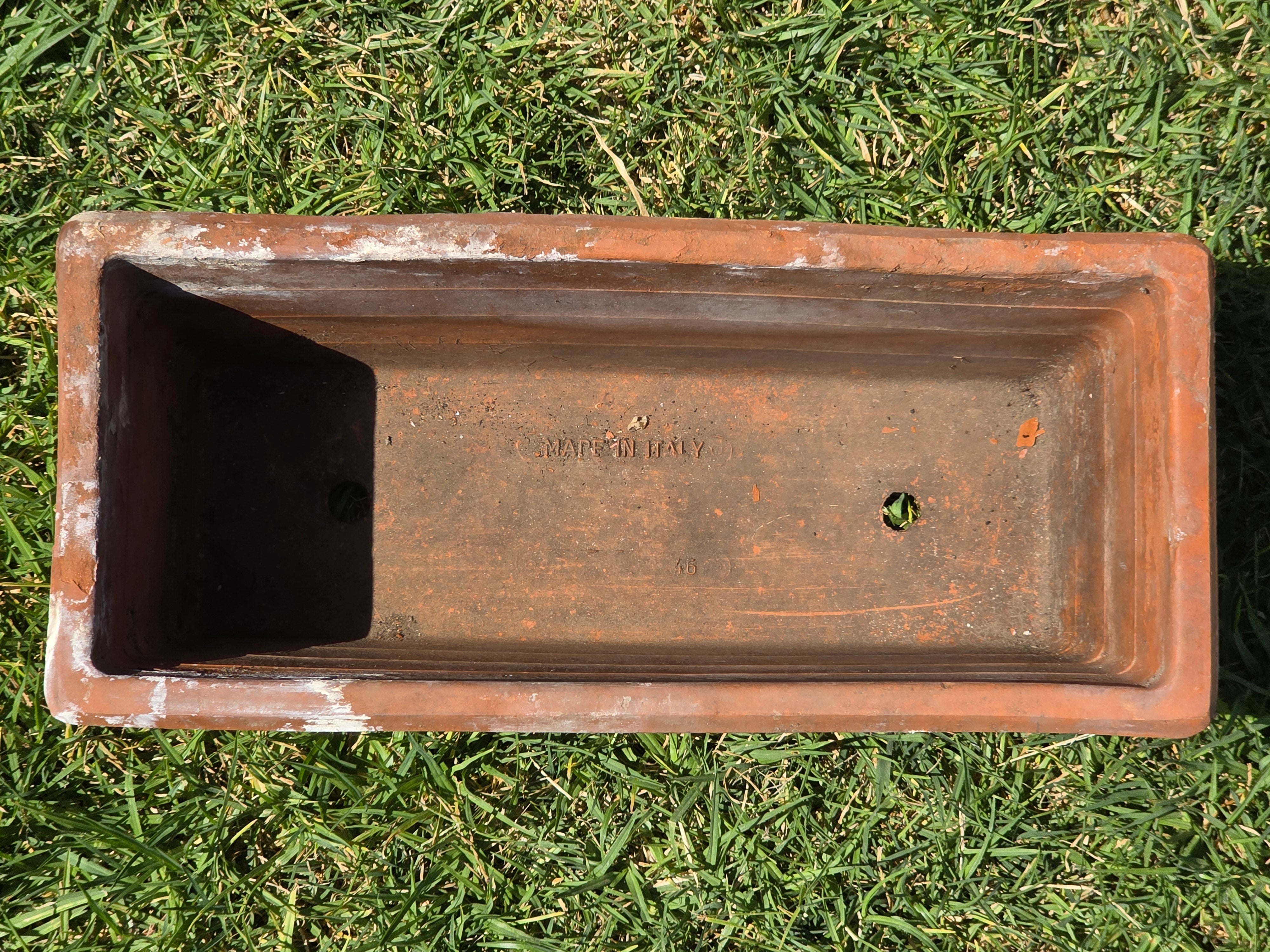 Vintage Italian Terracotta Planter Box Acanthus Leaf Relief Window Trough 18"