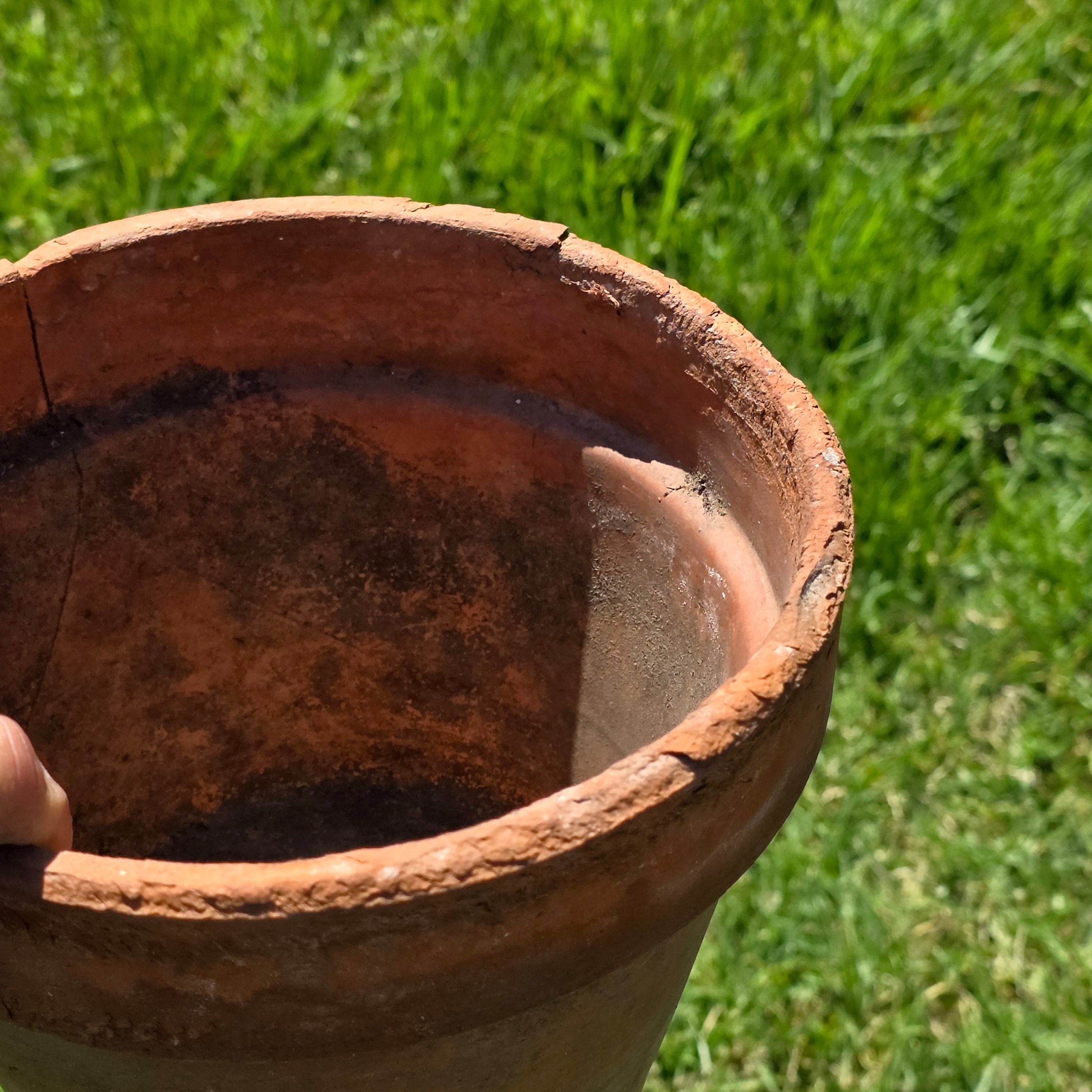Vintage Terracotta Planter Pot Italy Vaserie Trevigiane Rustic Weathered Cracked