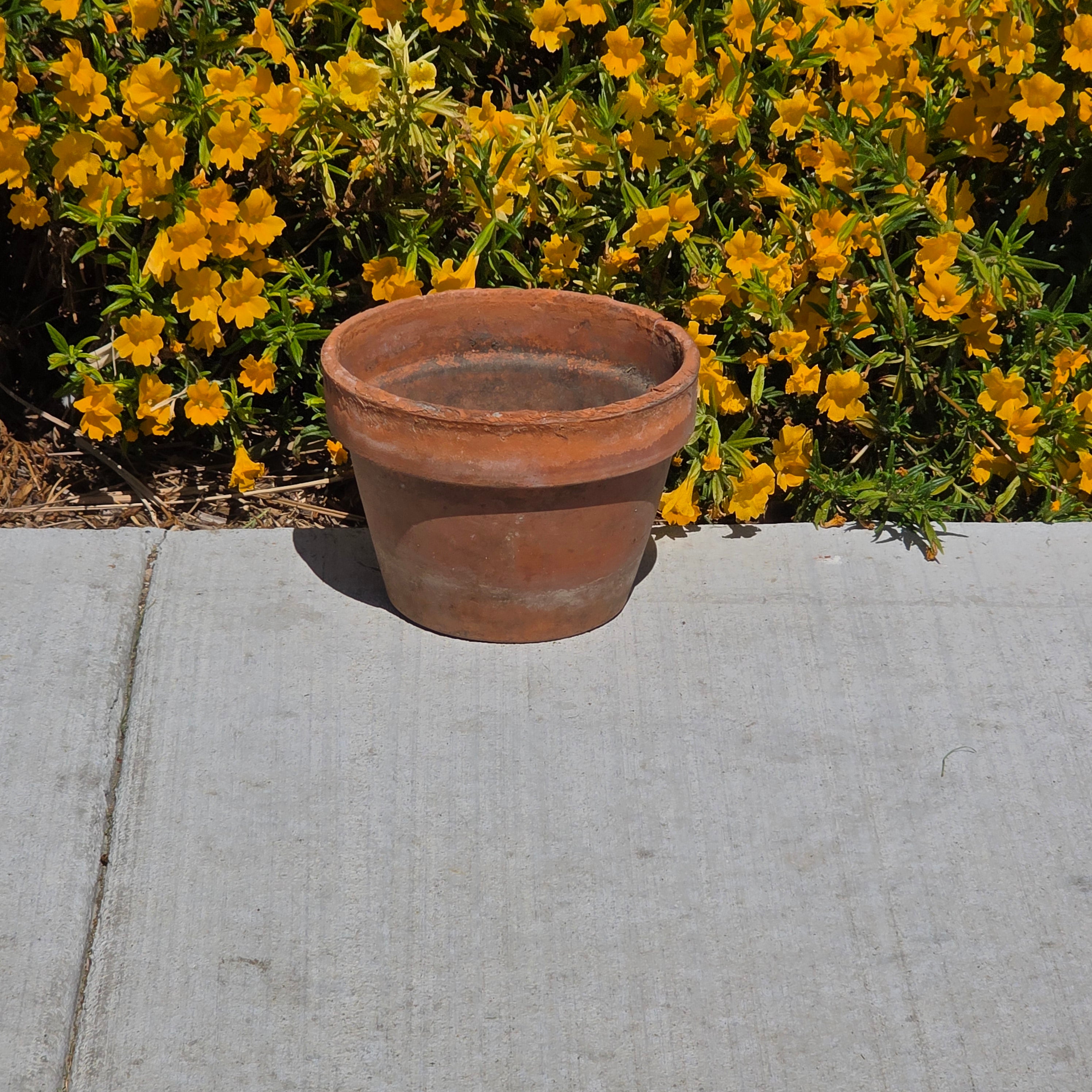 Vintage Terracotta Planter Pot Italy Vaserie Trevigiane Rustic Weathered Cracked