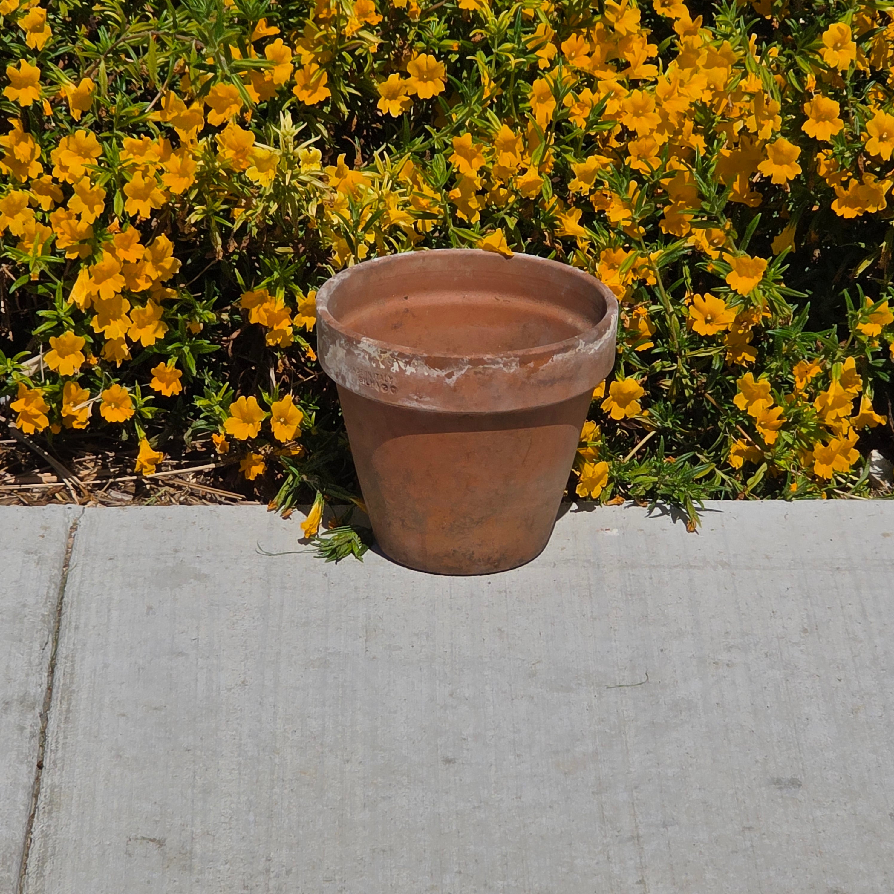 Vintage Terracotta Planter Pot SILMA Italy Rustic Weathered Garden Farmhouse