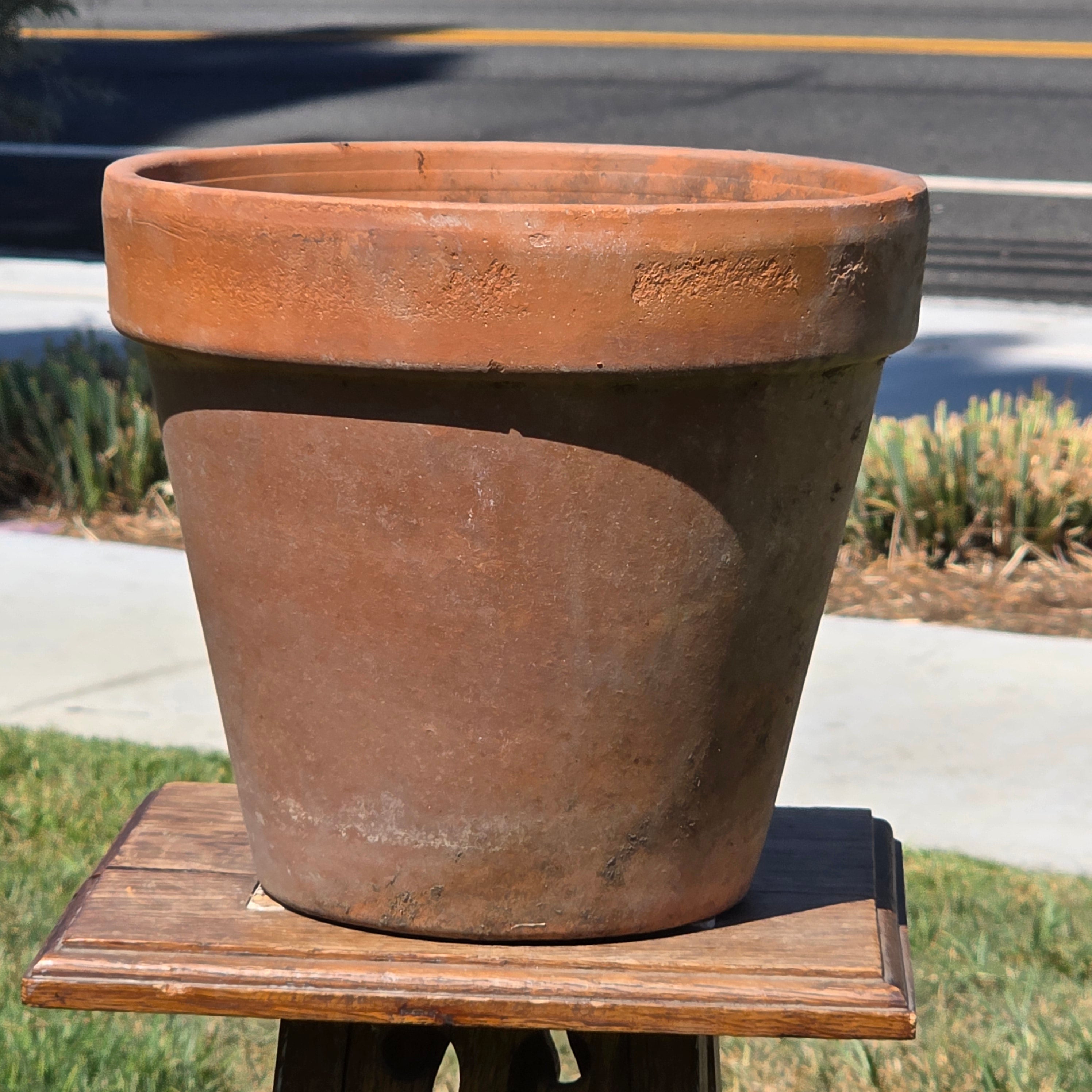 Vintage Italian Terracotta Plant Pot 10" Standard Clay Planter Garden Patina