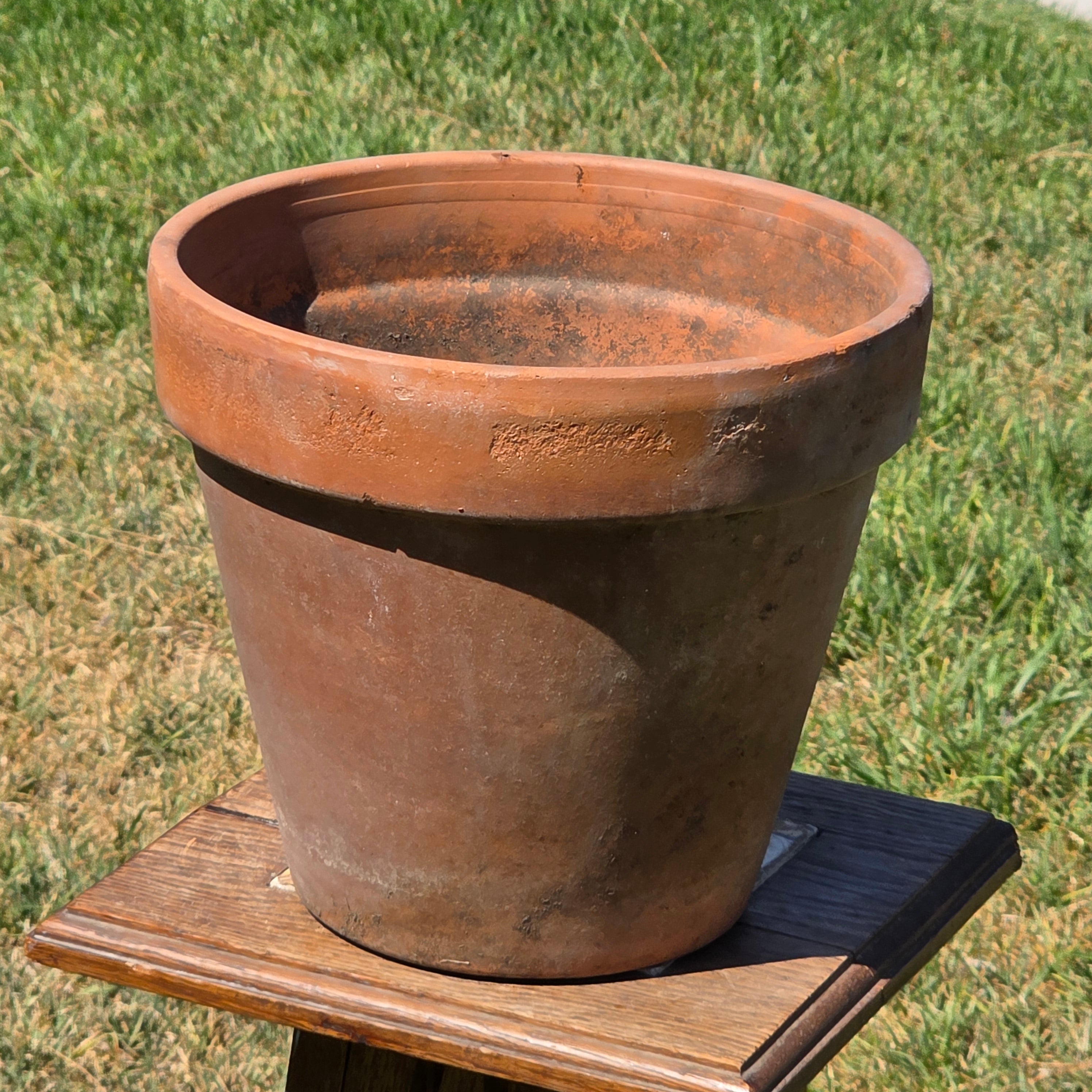Vintage Italian Terracotta Plant Pot 10" Standard Clay Planter Garden Patina