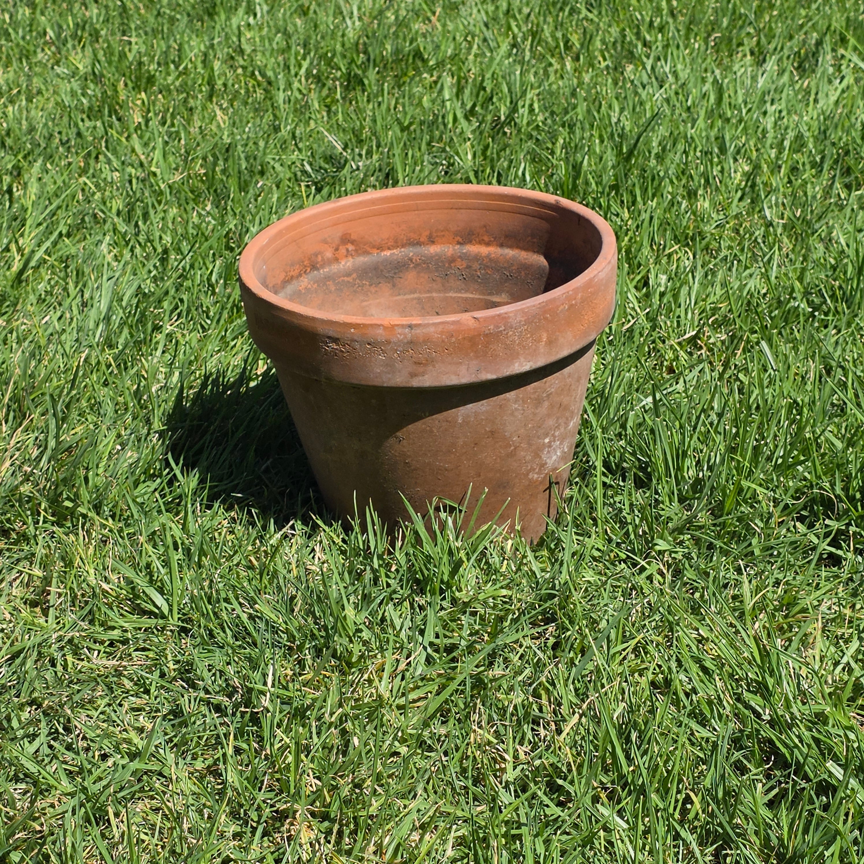 Vintage Italian Terracotta Plant Pot 10" Standard Clay Planter Garden Patina