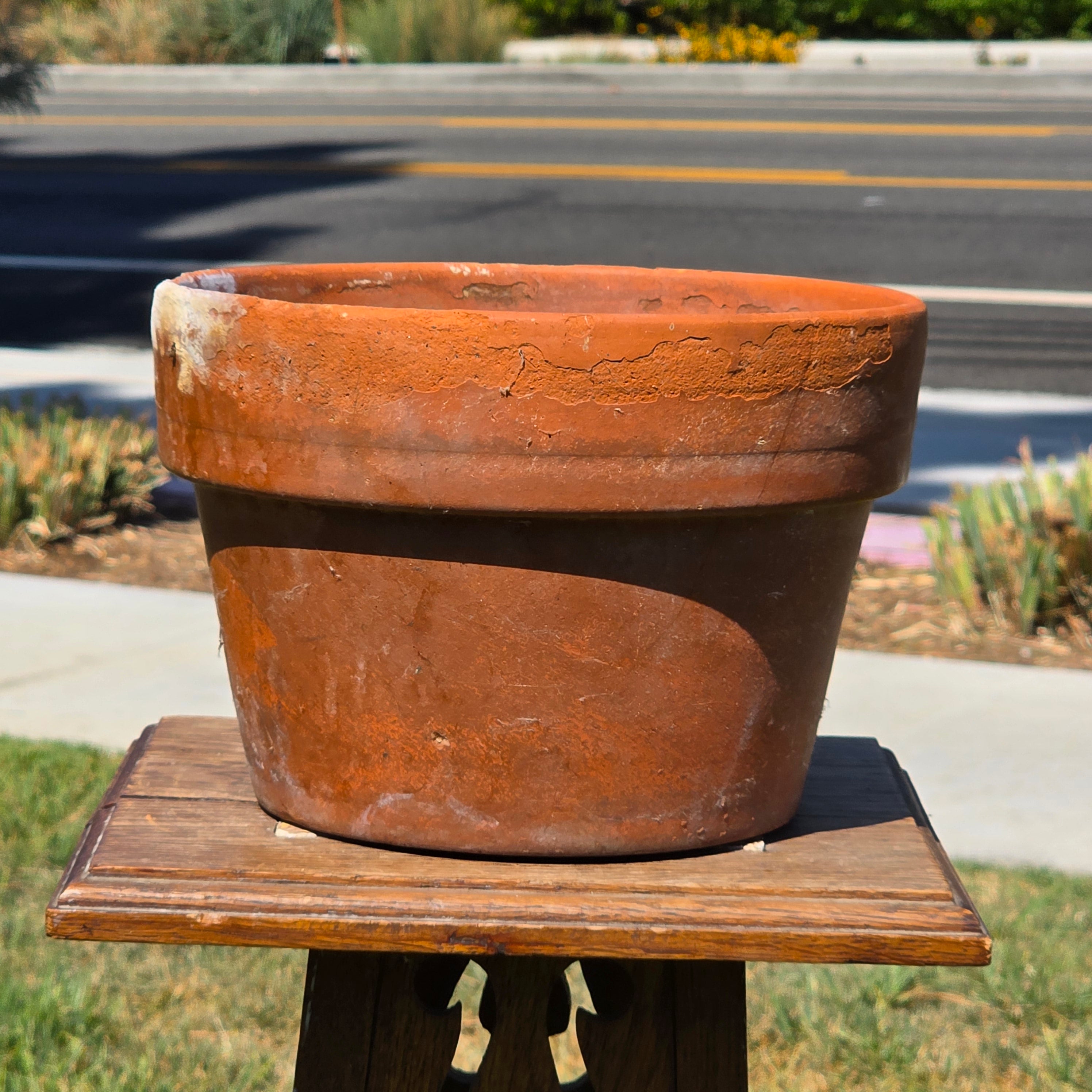 Vintage Terracotta Planter Clay Pot Standard Rim Aged Patina Garden Rustic 9.75"
