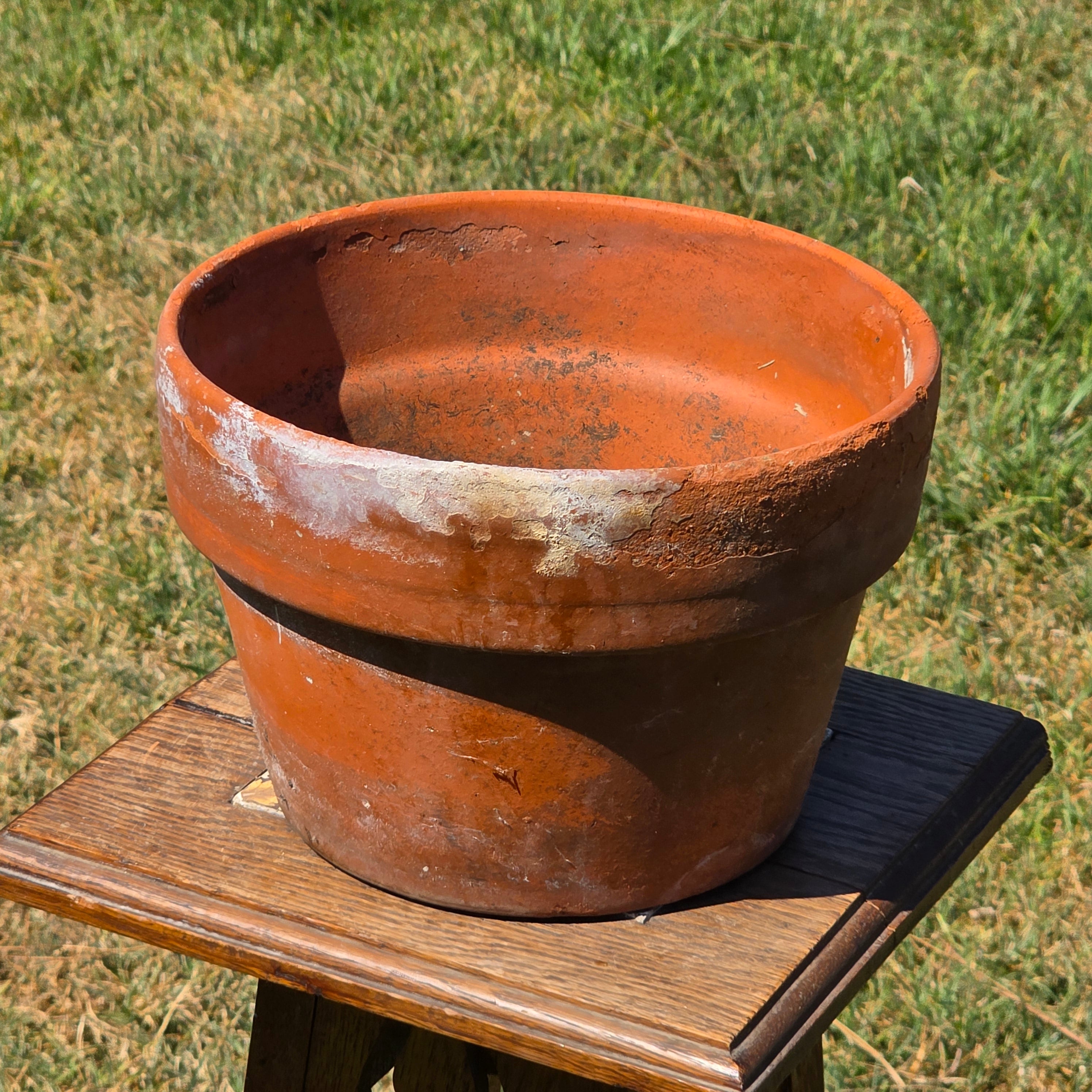 Vintage Terracotta Planter Clay Pot Standard Rim Aged Patina Garden Rustic 9.75"
