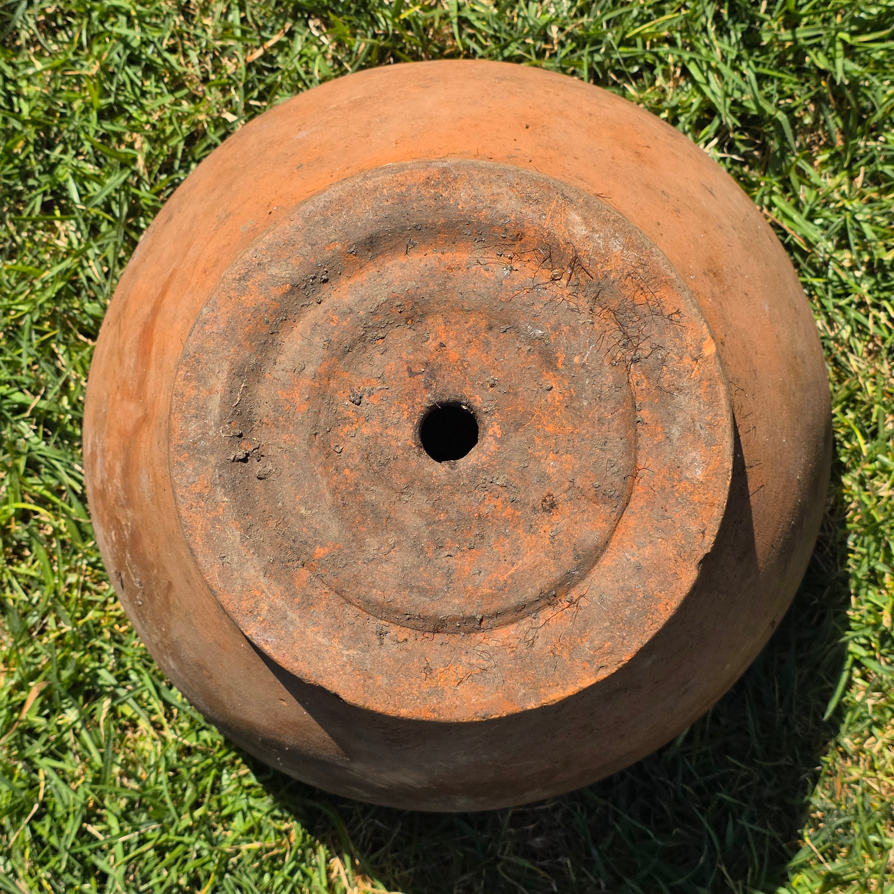Vintage Terracotta Planter Pot Large 14" Rustic Weathered Clay Garden Flower