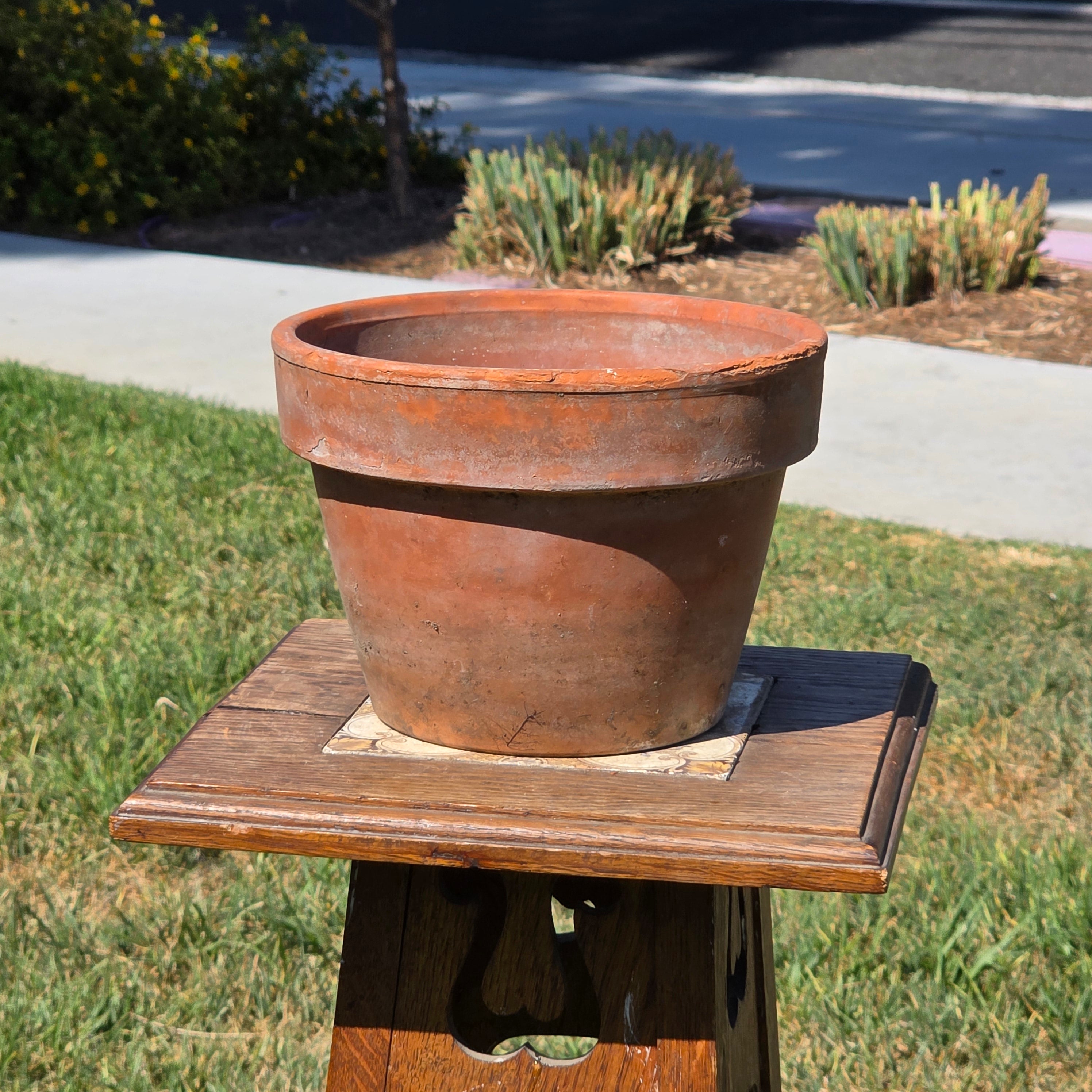Vintage Vaserie Trevigiane Terracotta Planter 8.5" Italy Clay Pot Garden Patina