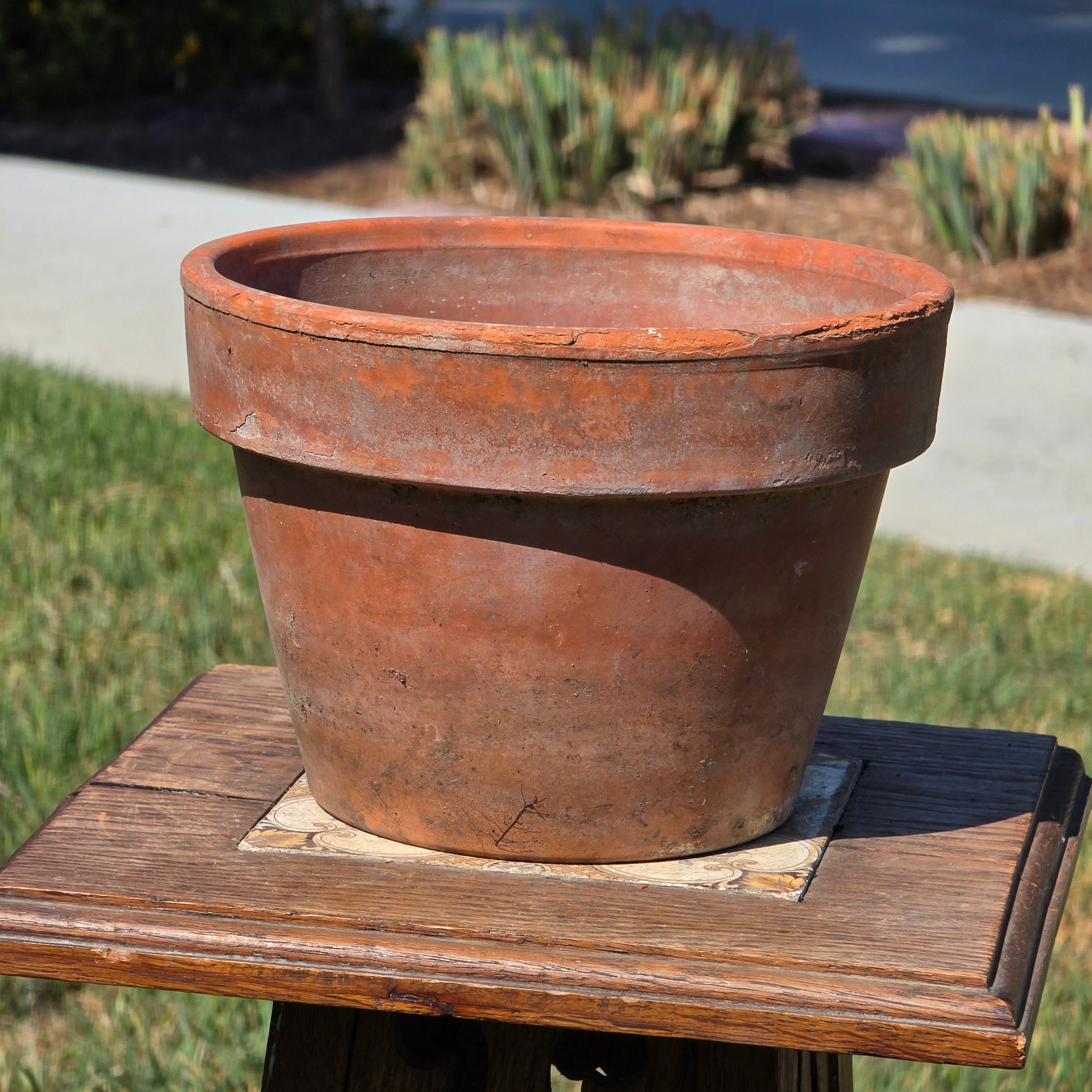 Vintage Vaserie Trevigiane Terracotta Planter 8.5" Italy Clay Pot Garden Patina