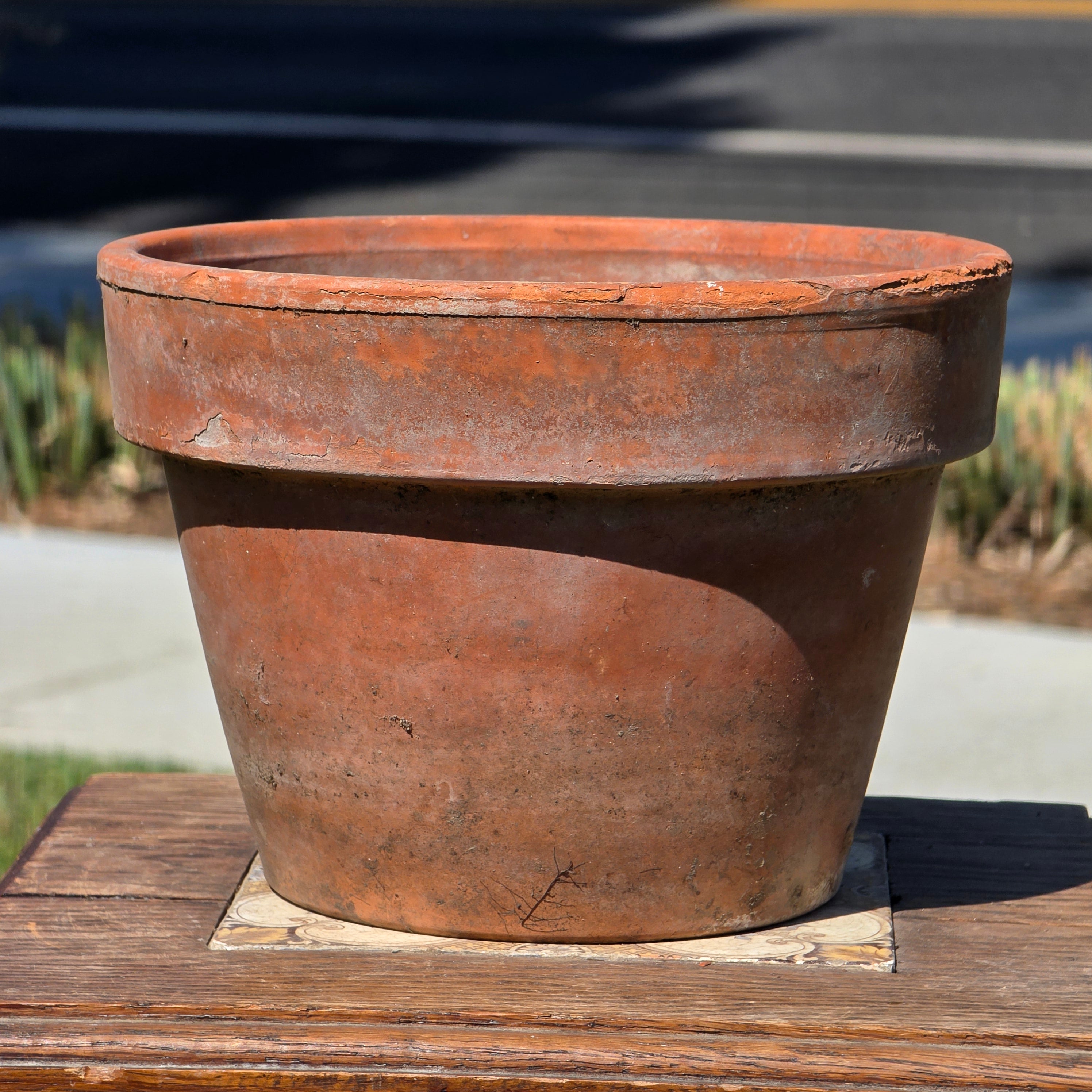 Vintage Vaserie Trevigiane Terracotta Planter 8.5" Italy Clay Pot Garden Patina
