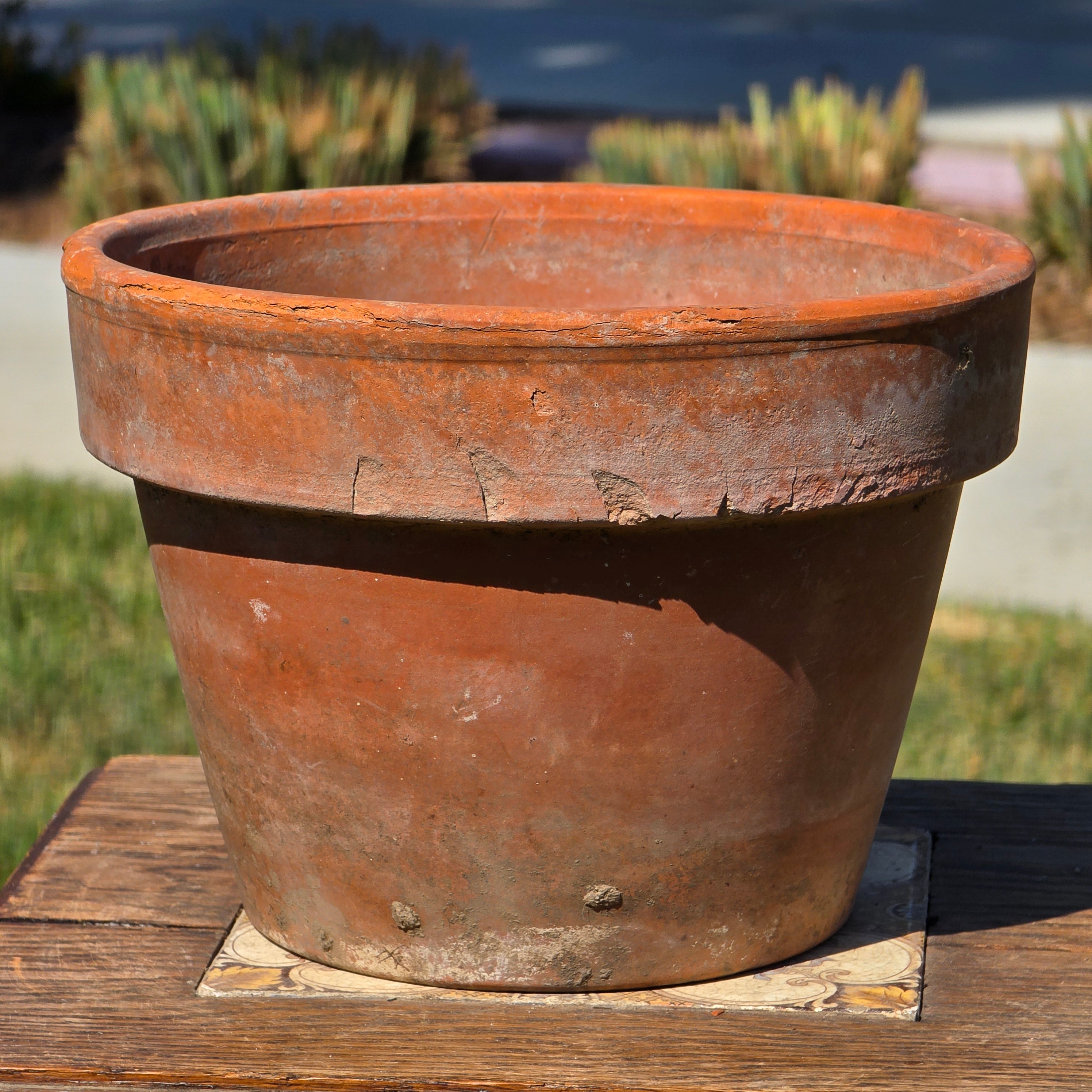 Vintage Vaserie Trevigiane Terracotta Planter 8.5" Italy Clay Pot Garden Patina