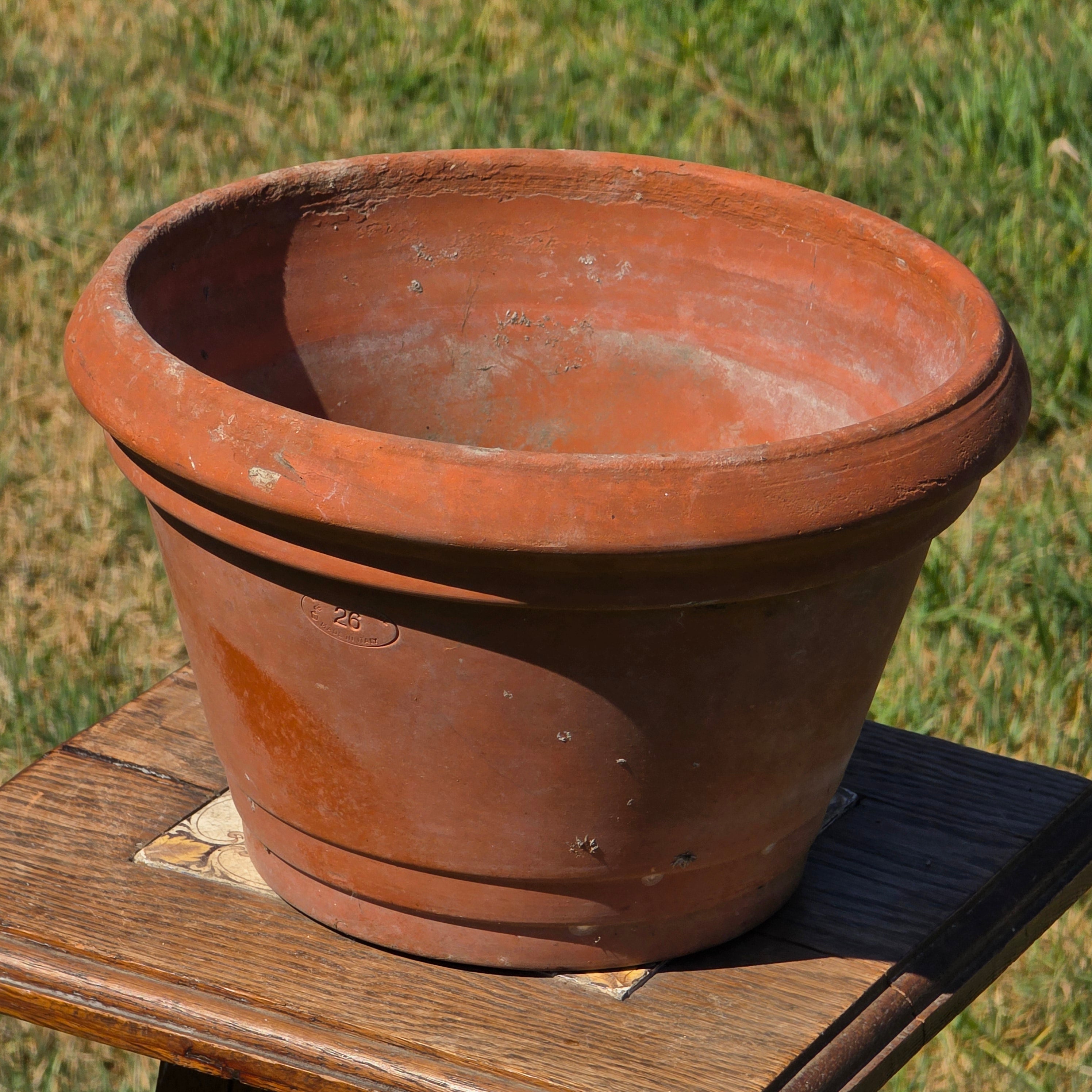 Vintage Vaserie Trevigiane Terracotta Planter Pot Italy 10" Clay Garden Flower