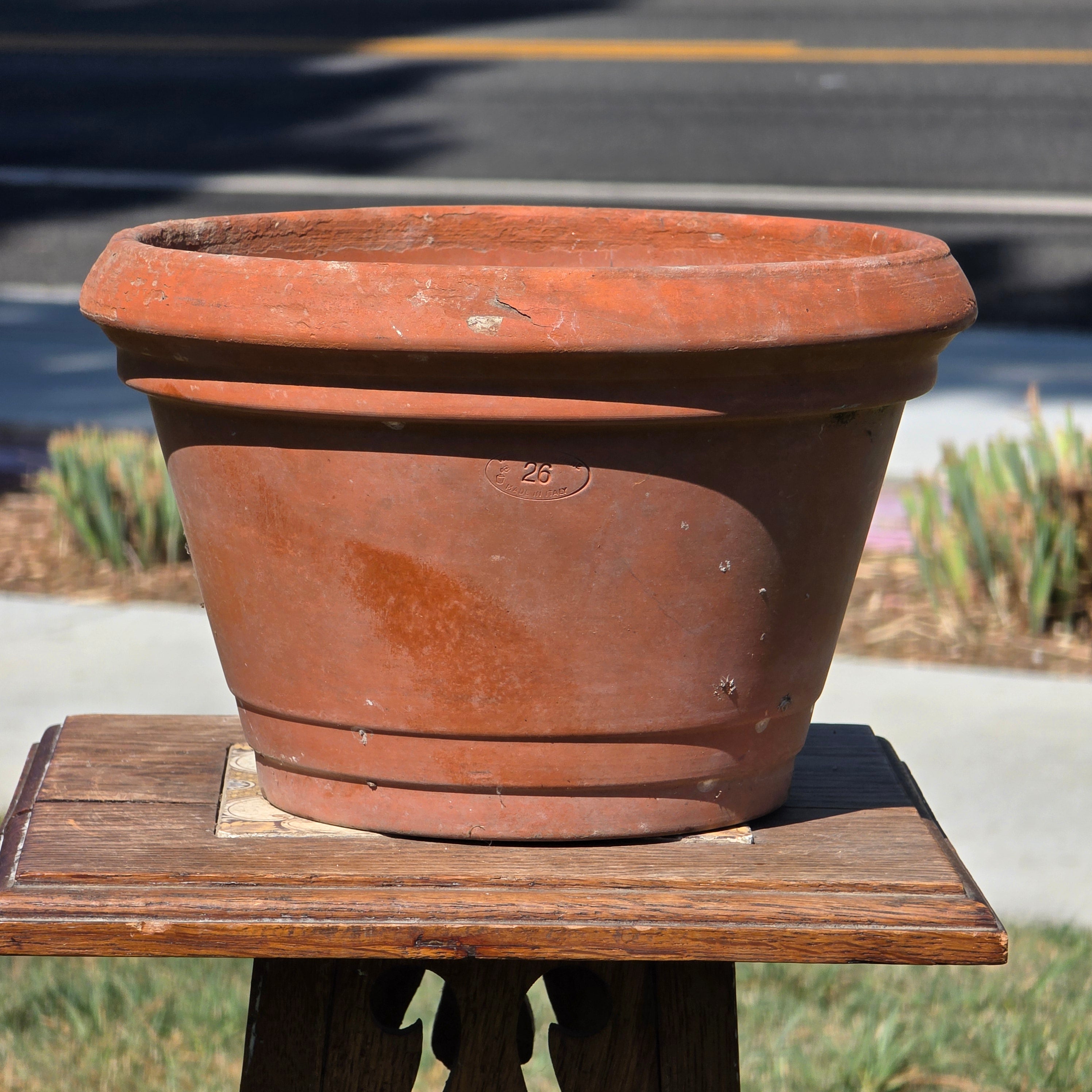 Vintage Vaserie Trevigiane Terracotta Planter Pot Italy 10" Clay Garden Flower