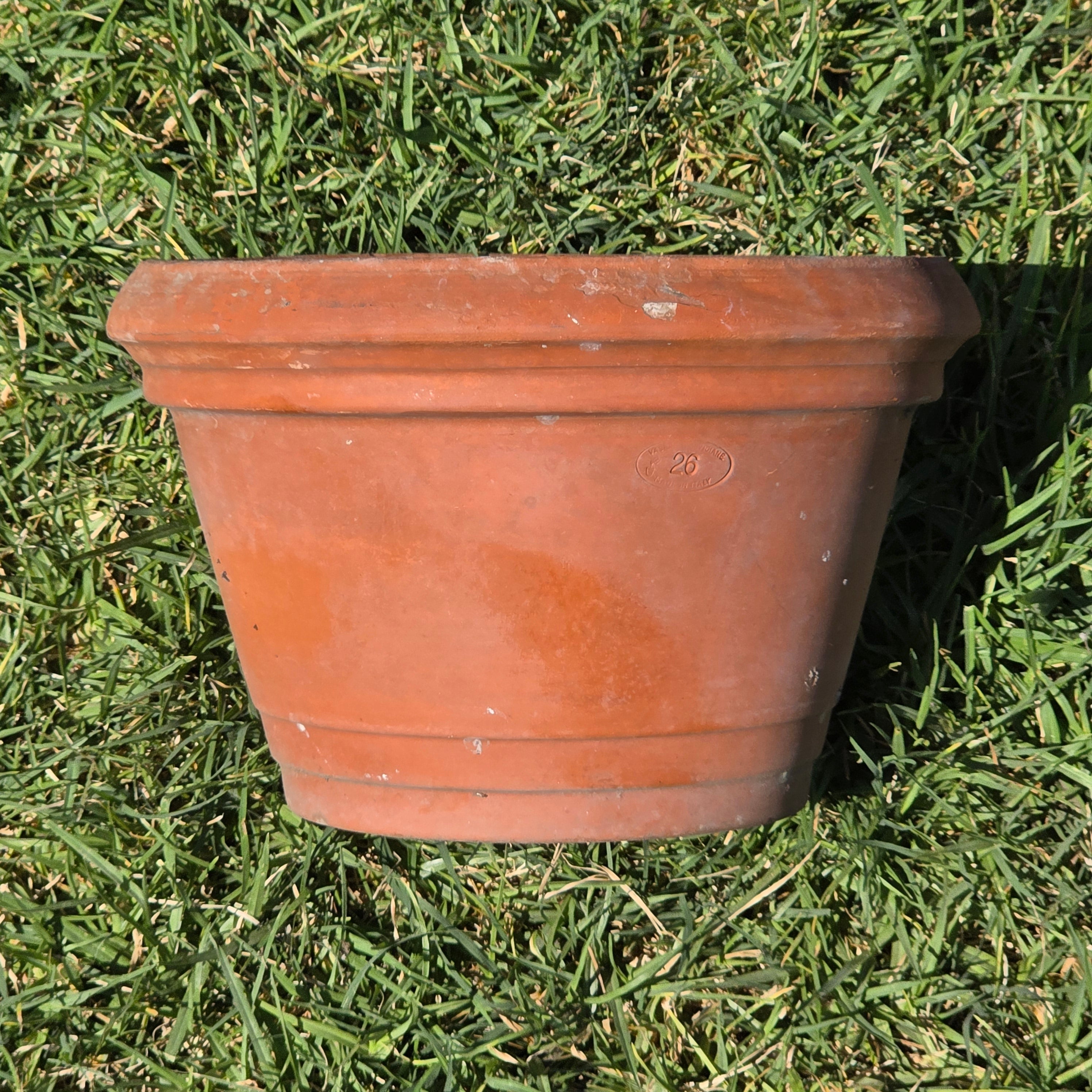 Vintage Vaserie Trevigiane Terracotta Planter Pot Italy 10" Clay Garden Flower