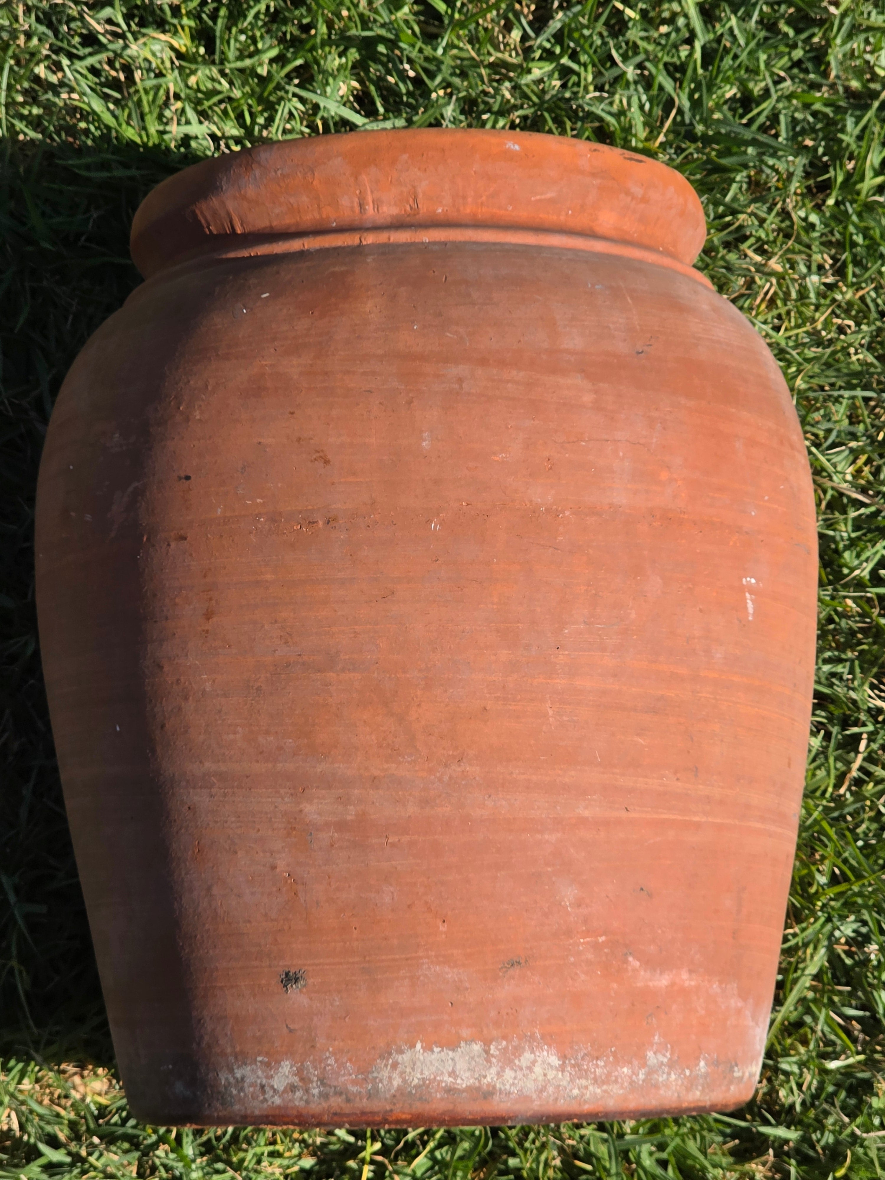 Antique JA Bauer Pottery Terracotta Water Jar Crock Los Angeles Clay Planter Pot