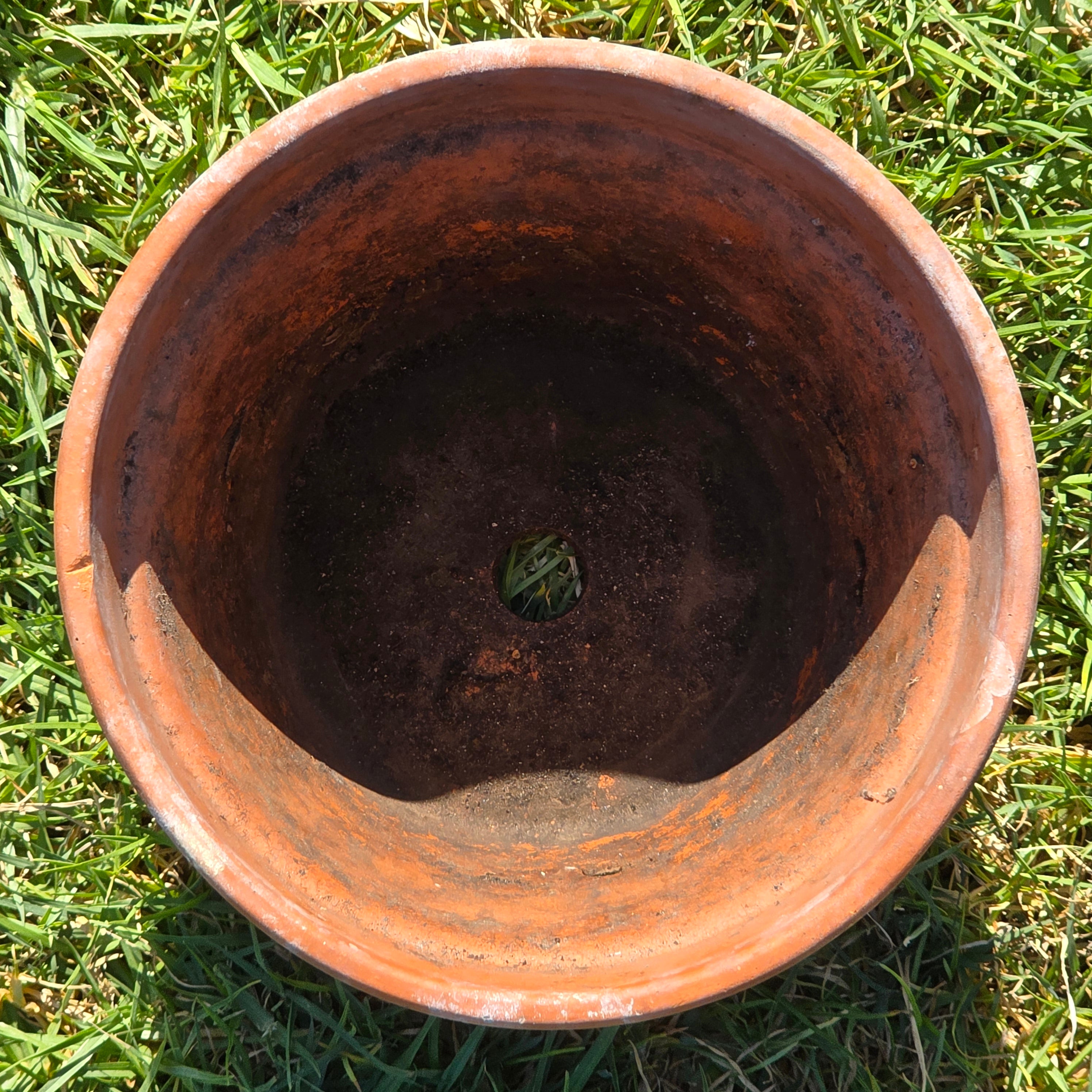 Vintage Terracotta Planter Clay Flower Pot Garden Patina Italy Style 8.5"