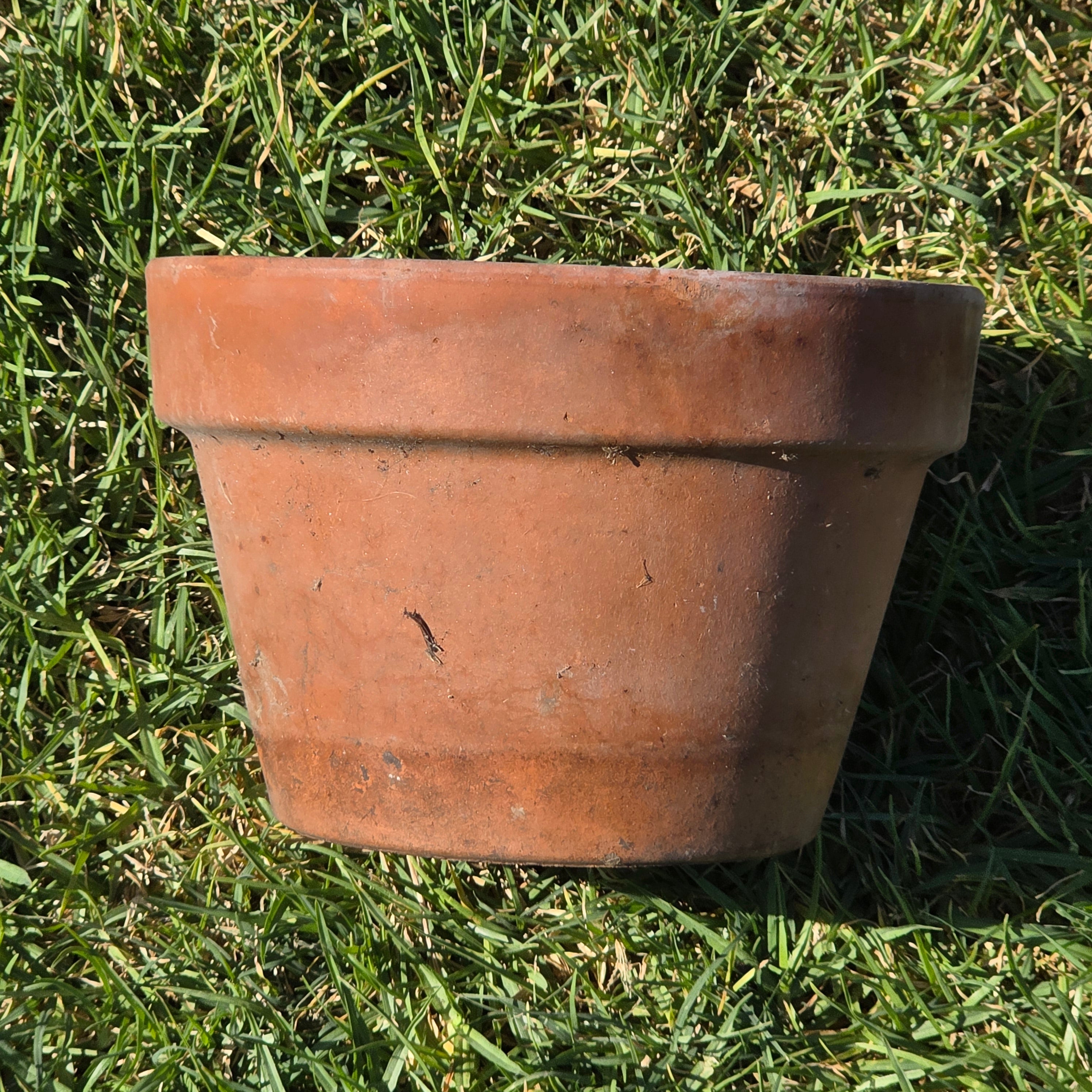 Vintage Terracotta Planter Clay Flower Pot Garden Patina Italy Style 8.5"