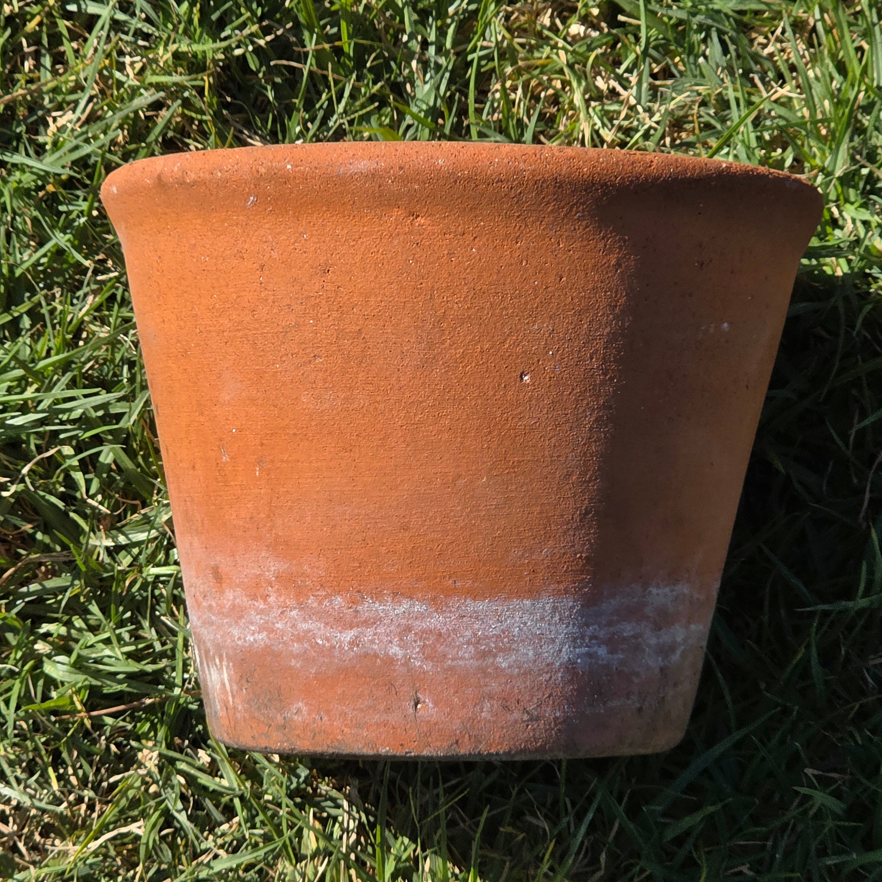 Vintage Terracotta Plant Pot 8.5" Rustic Clay Planter Aged Patina Flower Garden