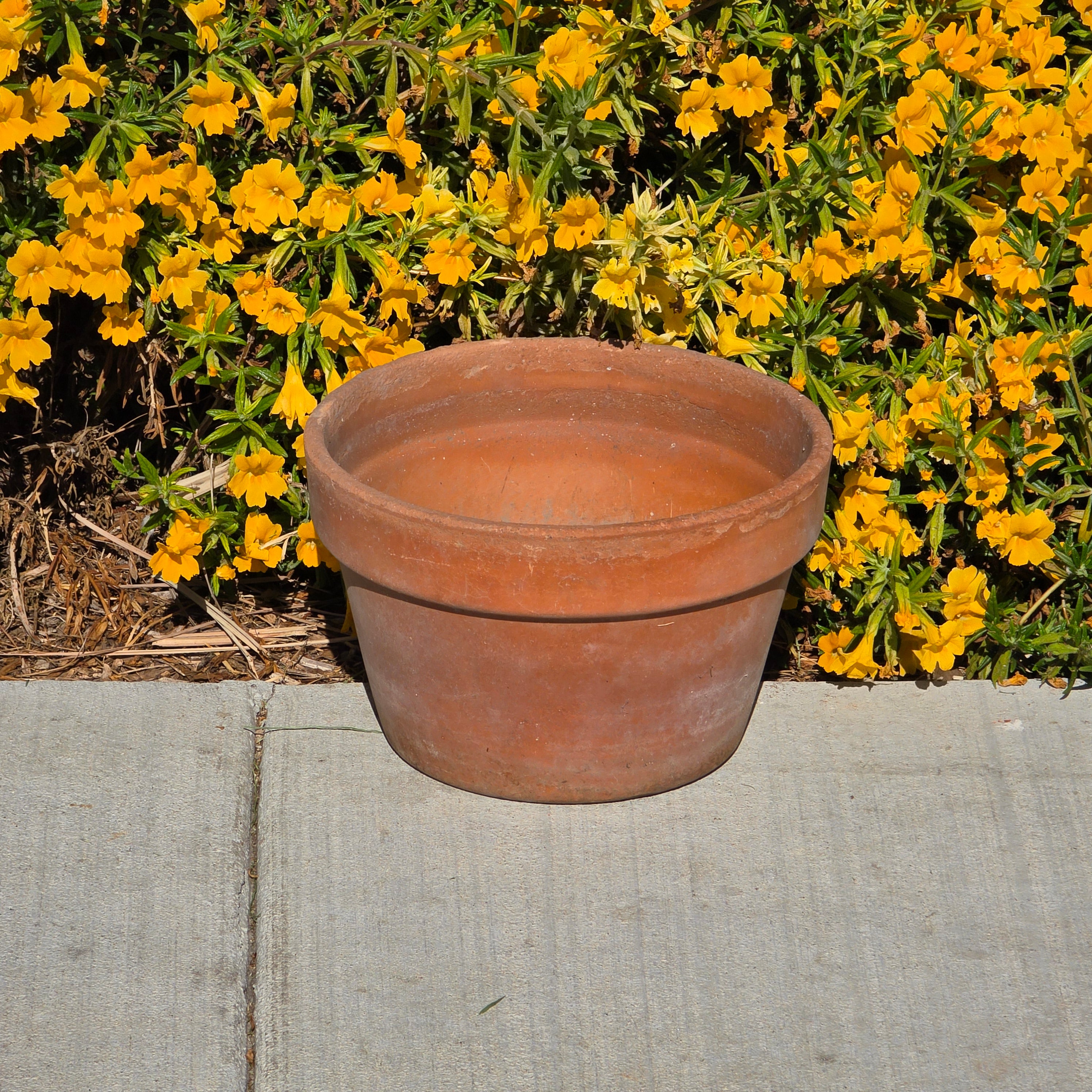 Vintage Terracotta Plant Pot 10.75" Italian Style Clay Planter Aged Patina