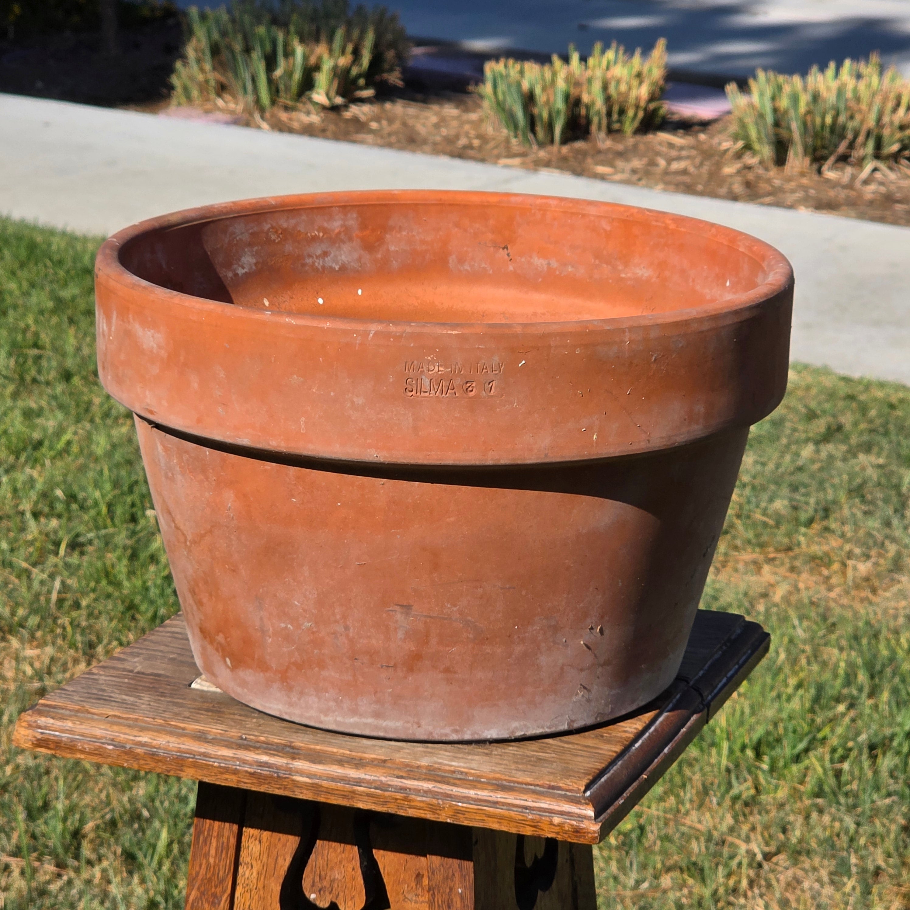 Vintage SILMA Italy Terracotta Planter Pot Large Clay Flower Terrine Garden 12"
