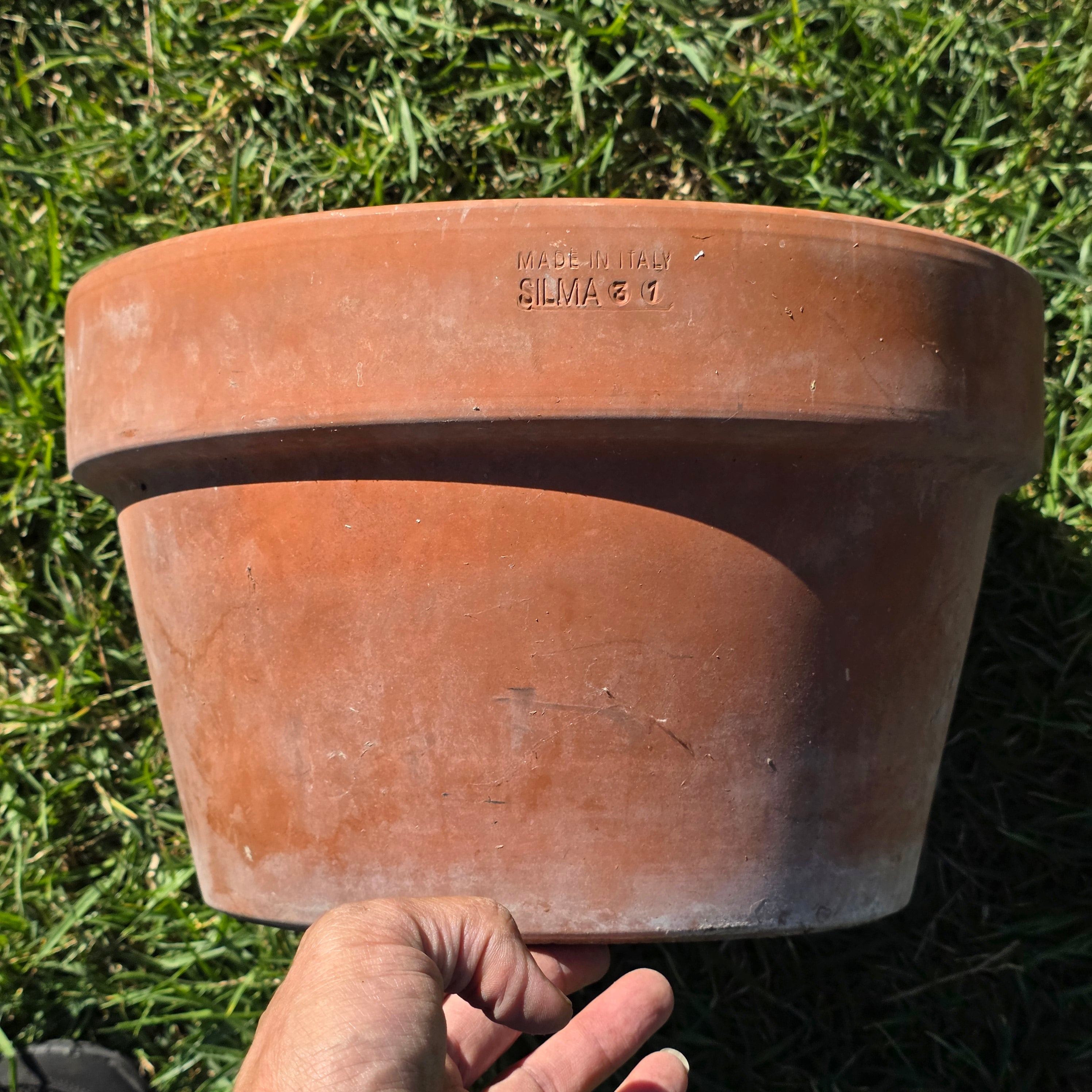 Vintage SILMA Italy Terracotta Planter Pot Large Clay Flower Terrine Garden 12"