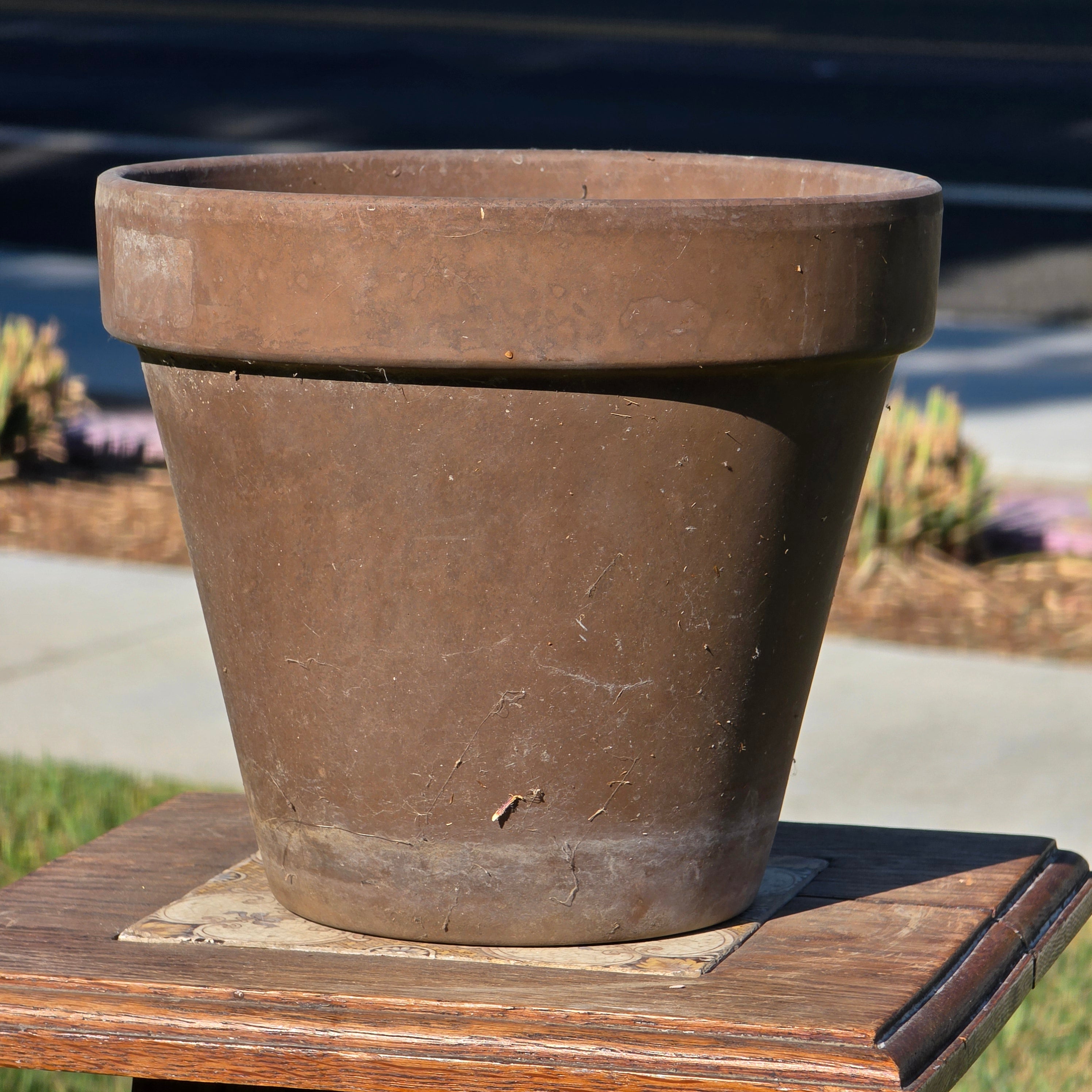 Vintage Terracotta Planter Pot Brown Clay Flower Garden Standard Rim 8.5"